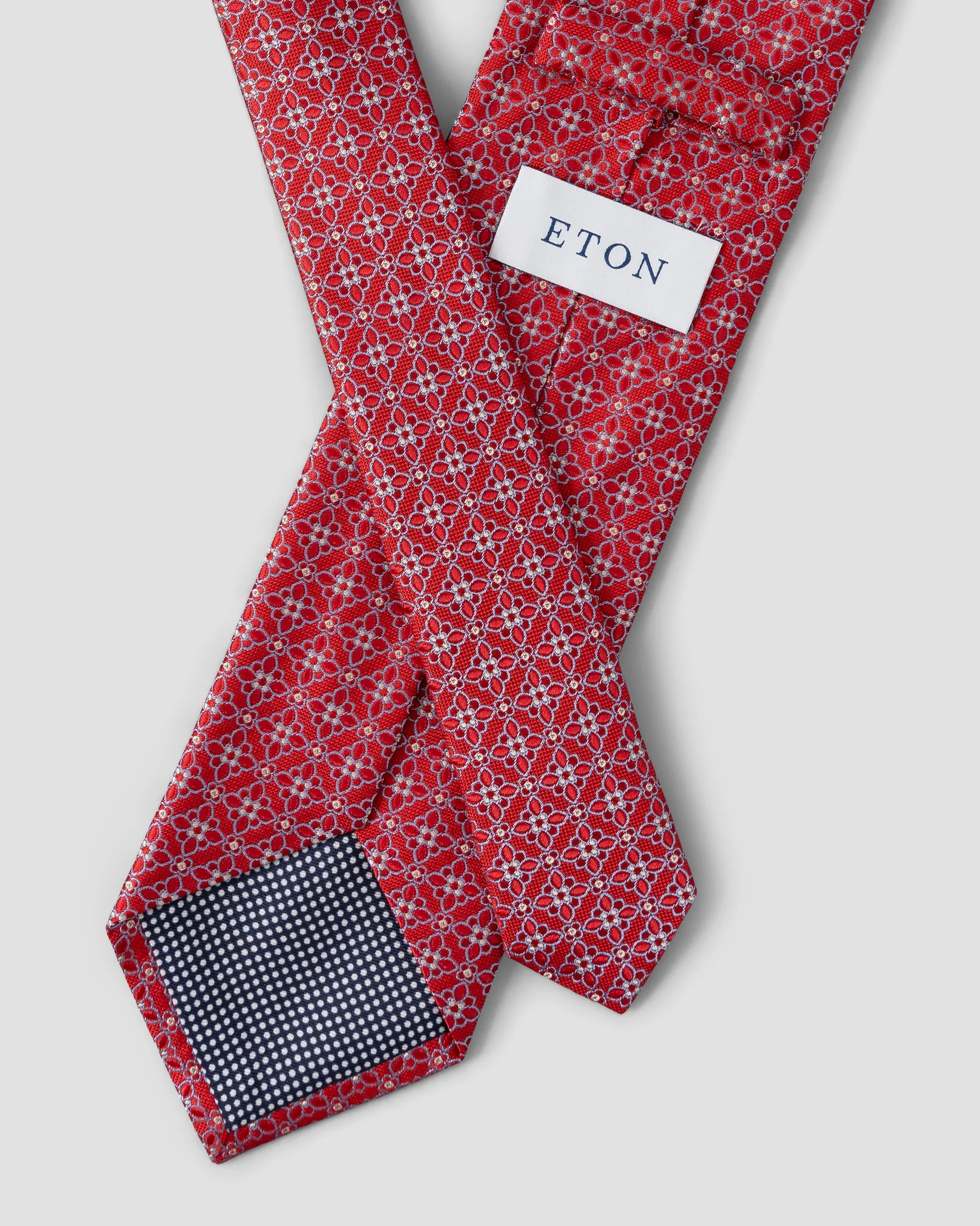 Eton - bright red floral silk tie