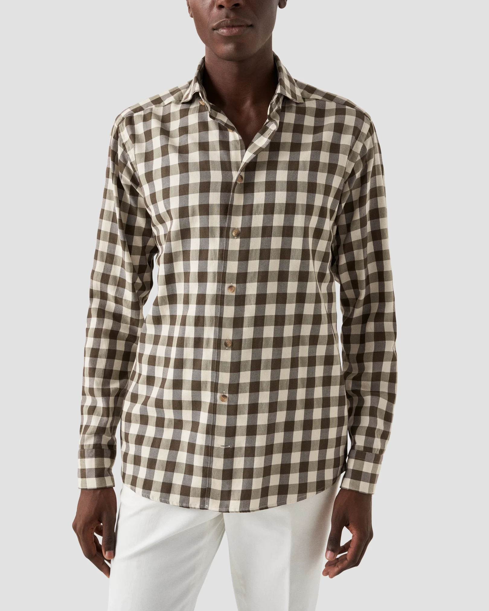 Eton - dark green twill wide spread