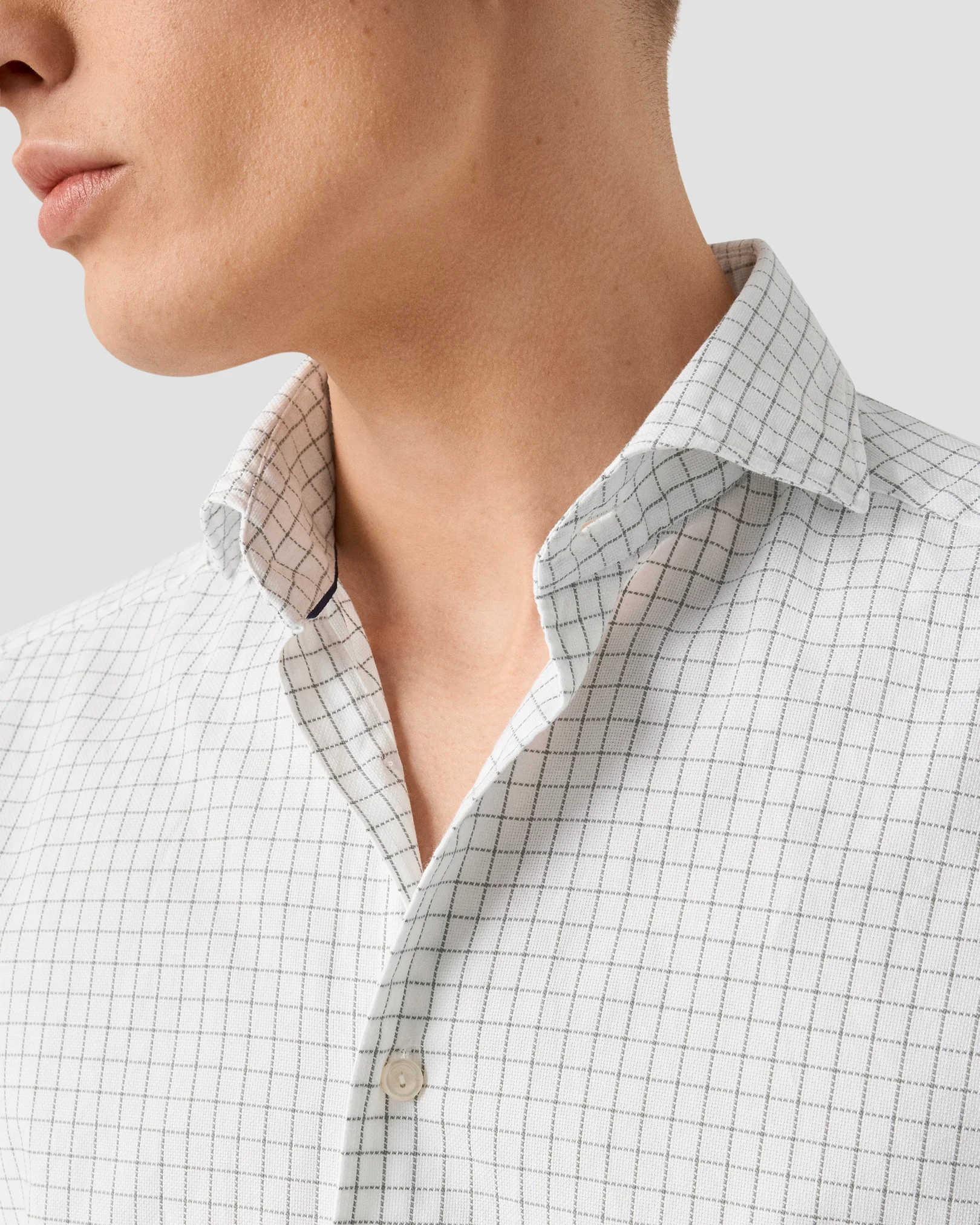 Eton - check royal oxford shirt
