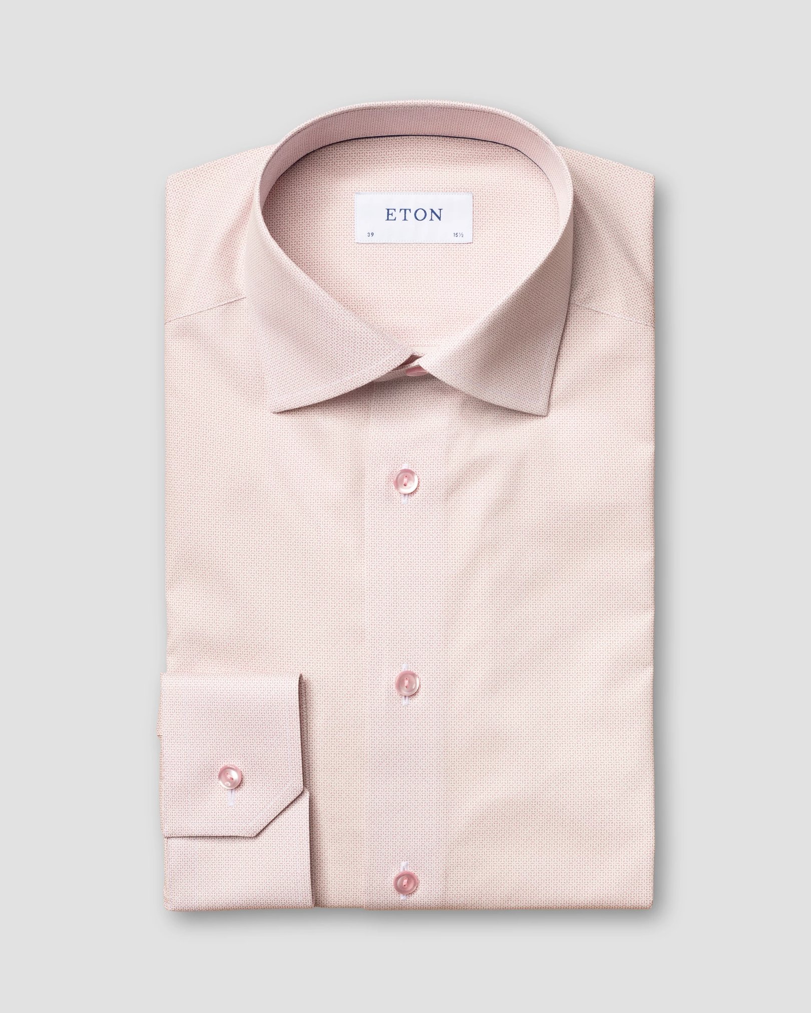 Eton - pink micro pattern fine twill shirt