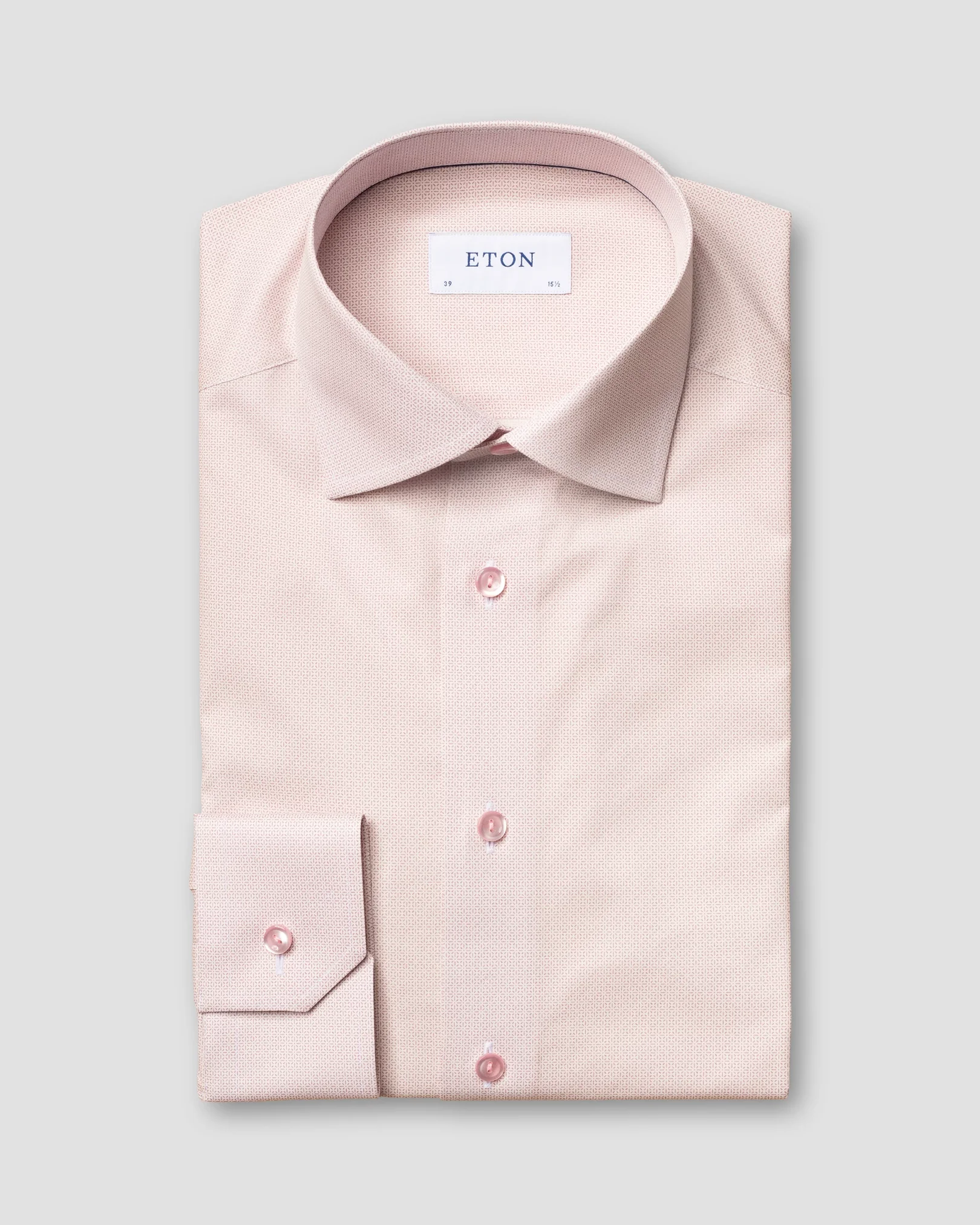 Eton - pink micro pattern fine twill shirt