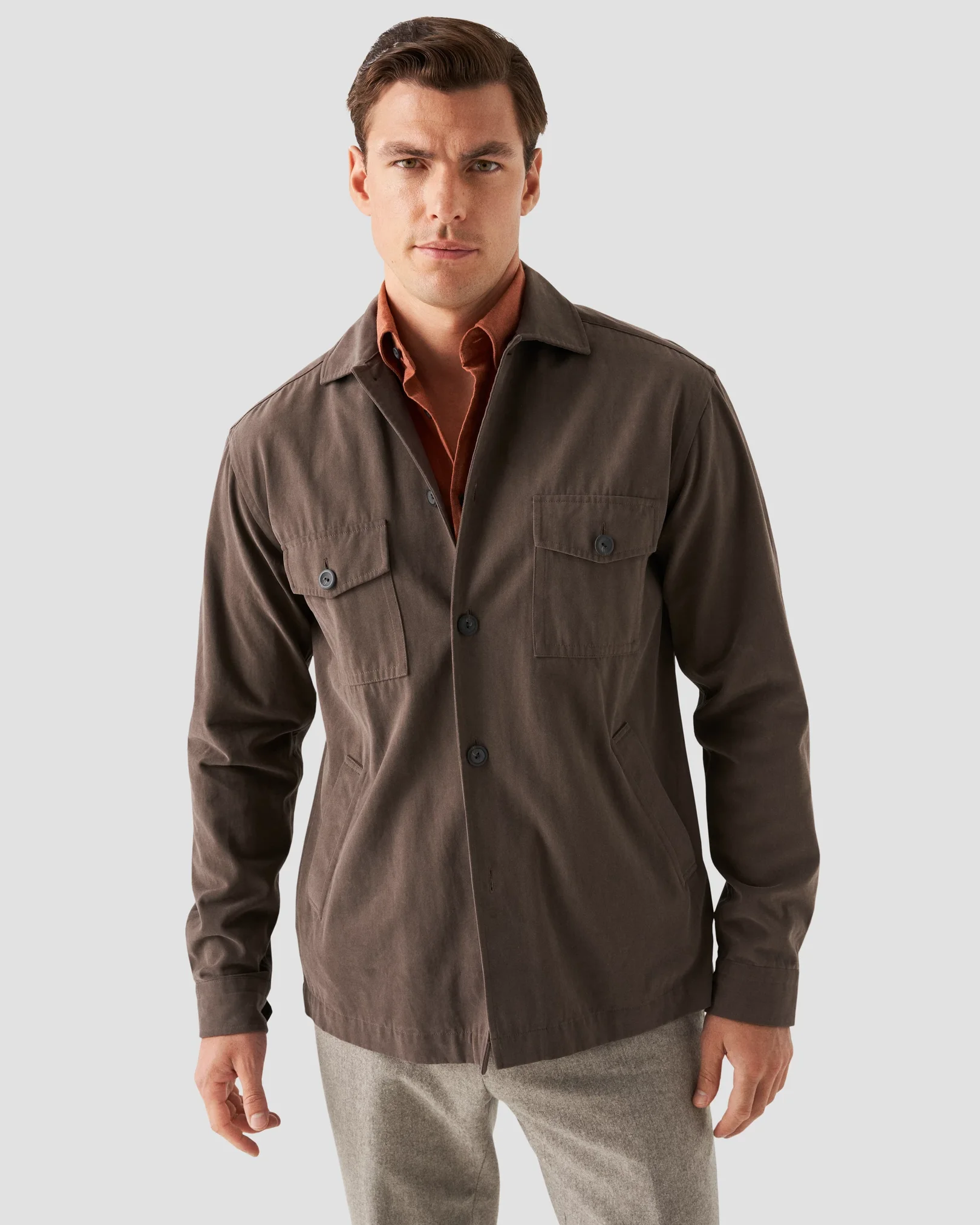 Eton - red flannel button down