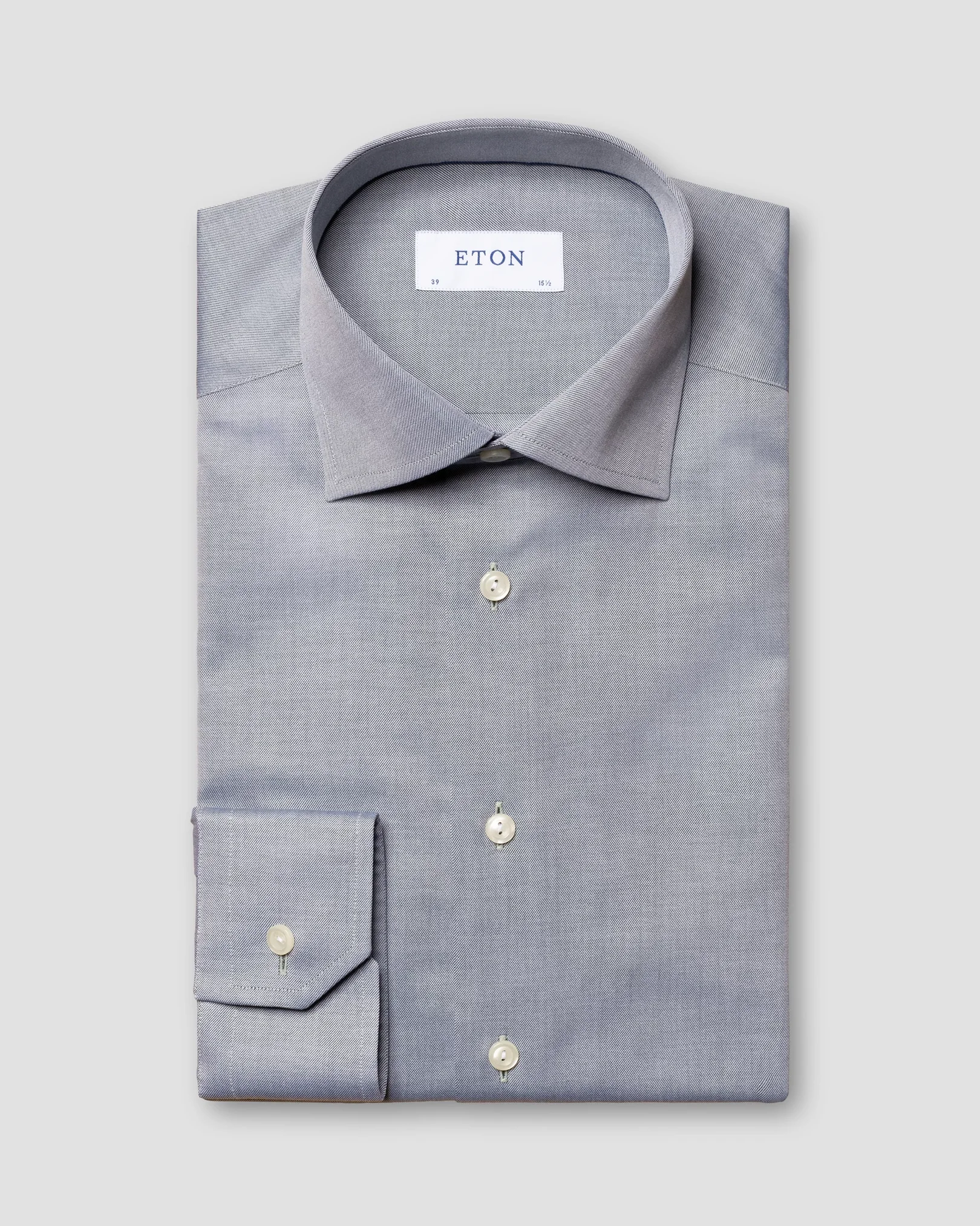 Eton - green melange signature twill shirt