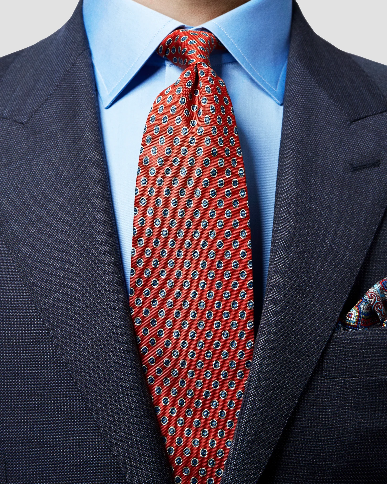 Eton - dark red geometric tie