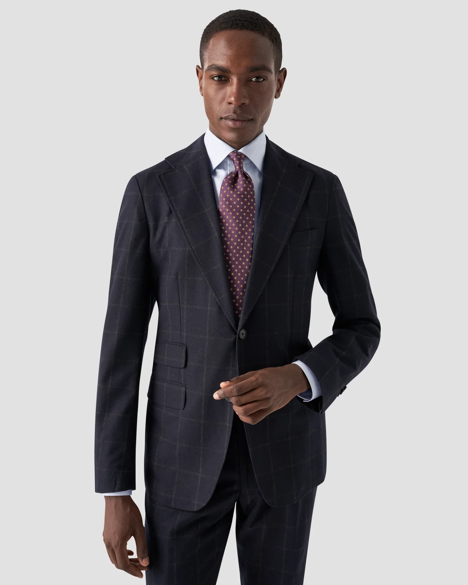 Eton - light grey textured twill