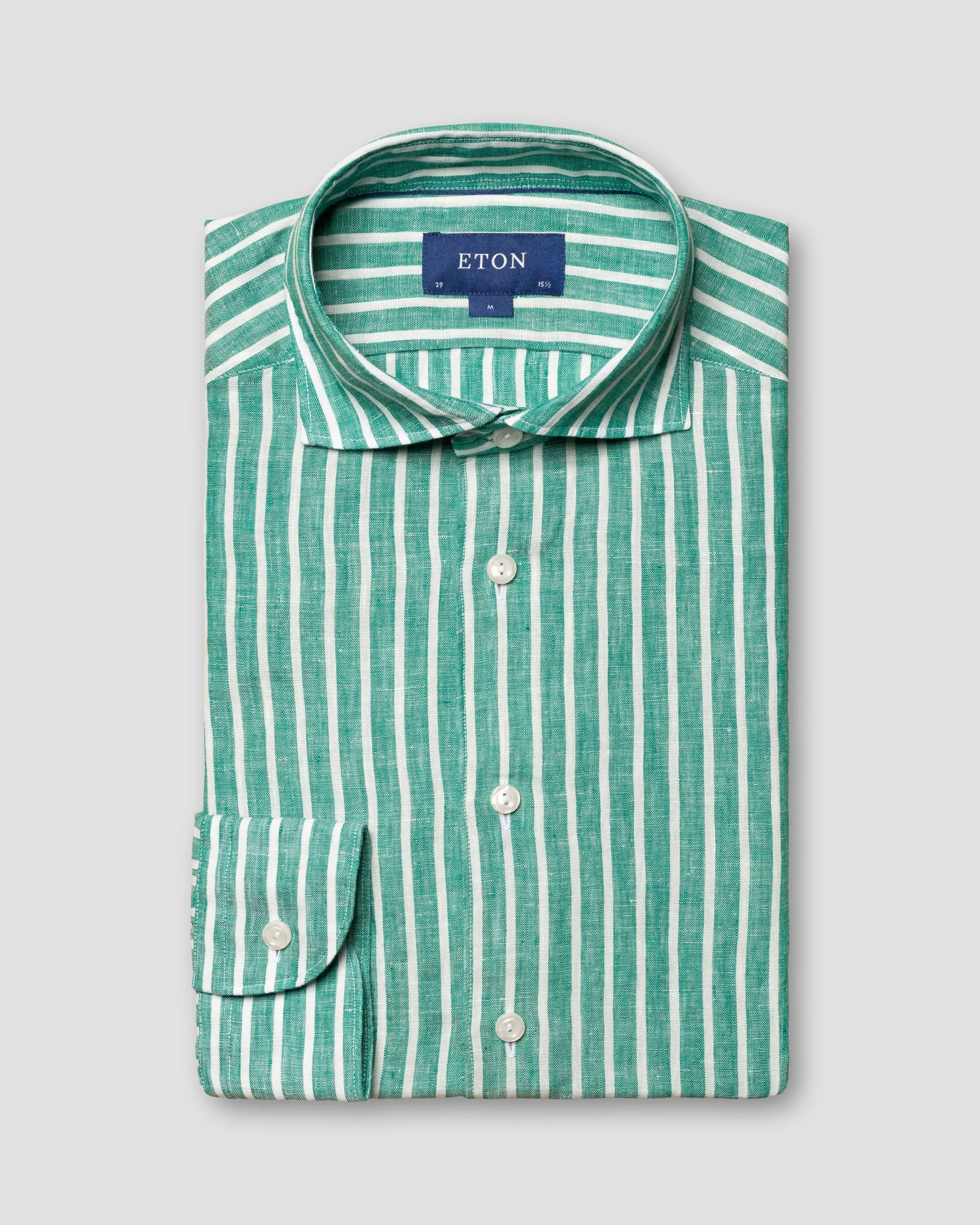 Eton - Green Striped Linen Shirt