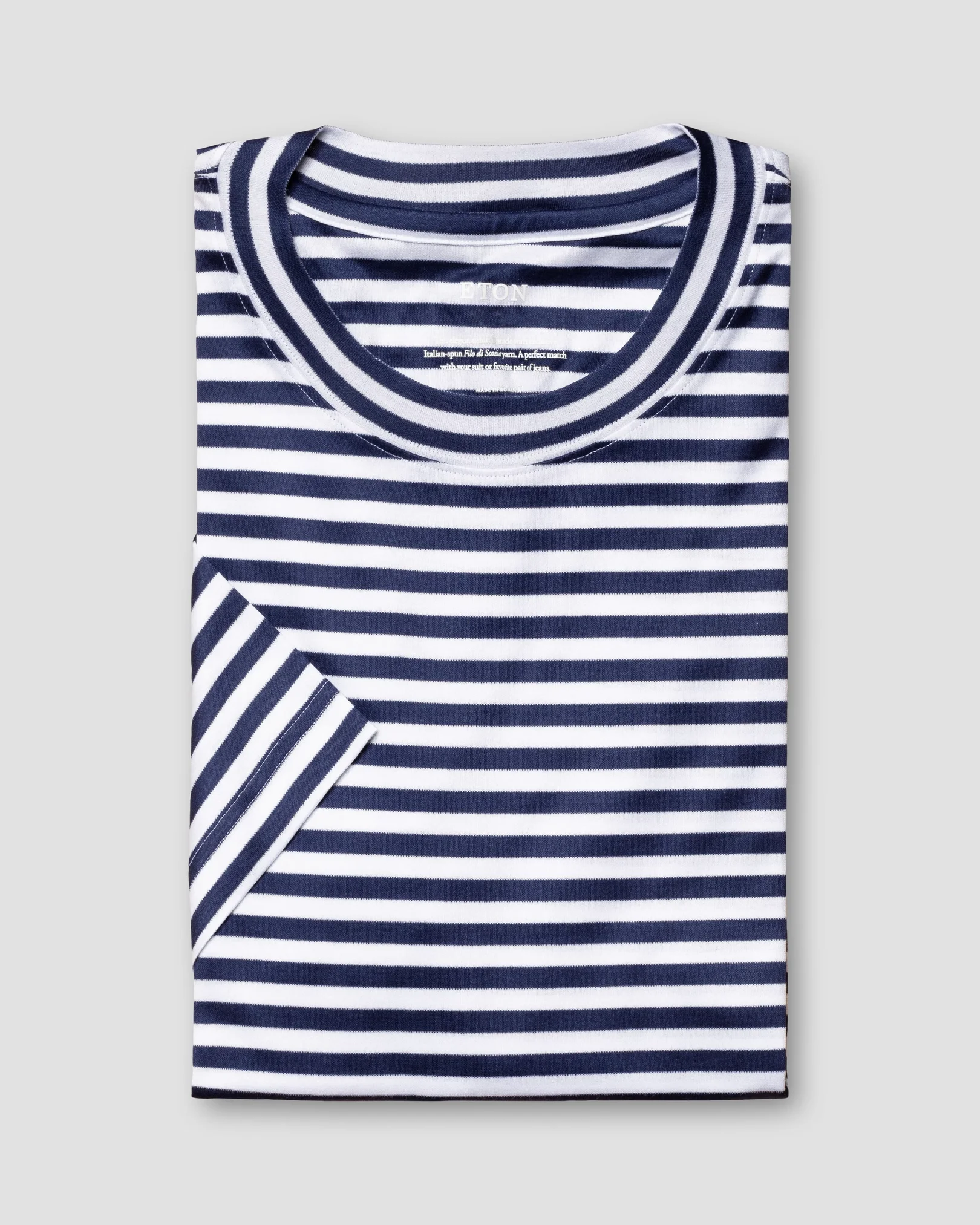 Eton - navy blue interlock t shirt