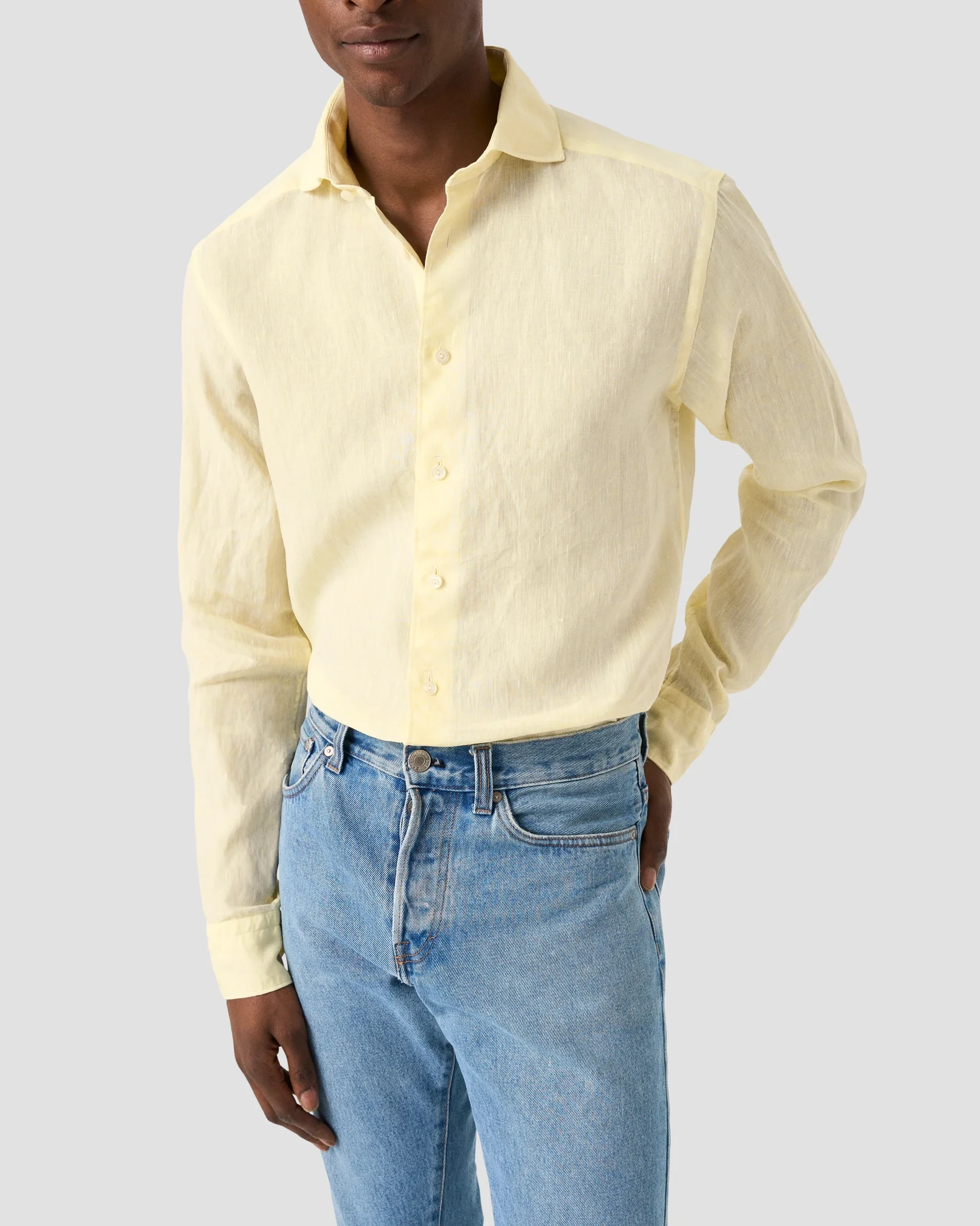 Eton - yellow linen wide spread