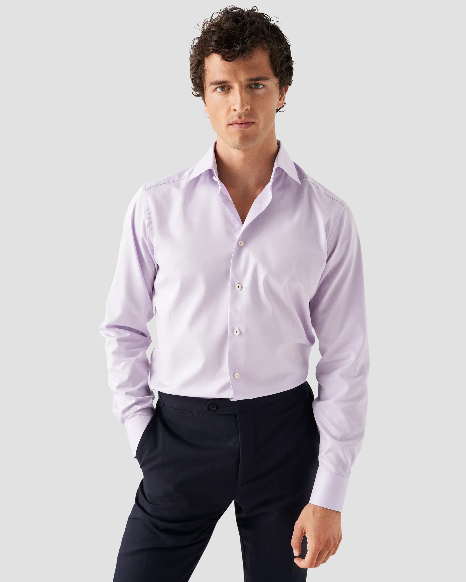 Eton - mid purple signature twill contrast details