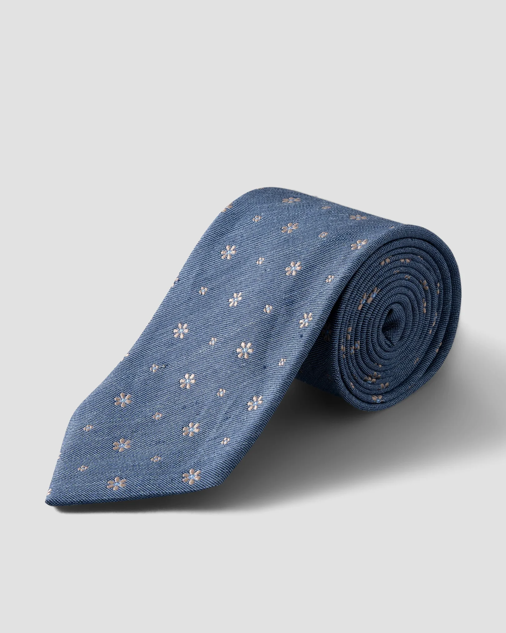 Eton - mid blue silk linen tie