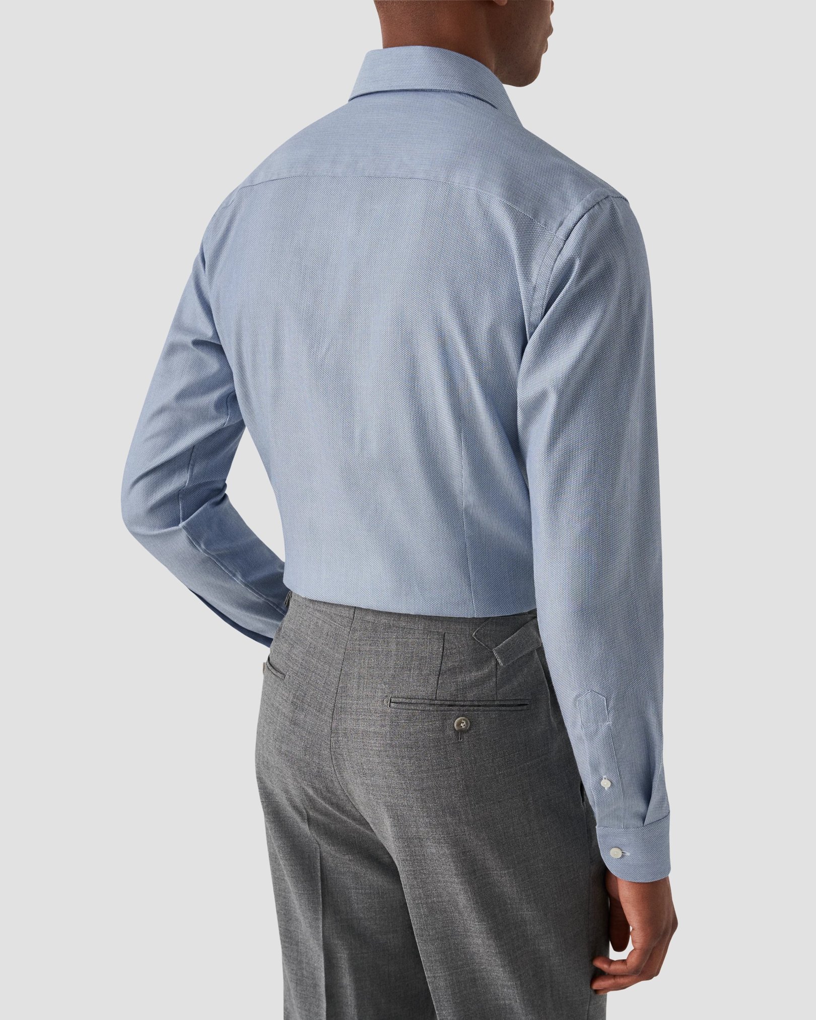 Eton - light blue melange signature twill