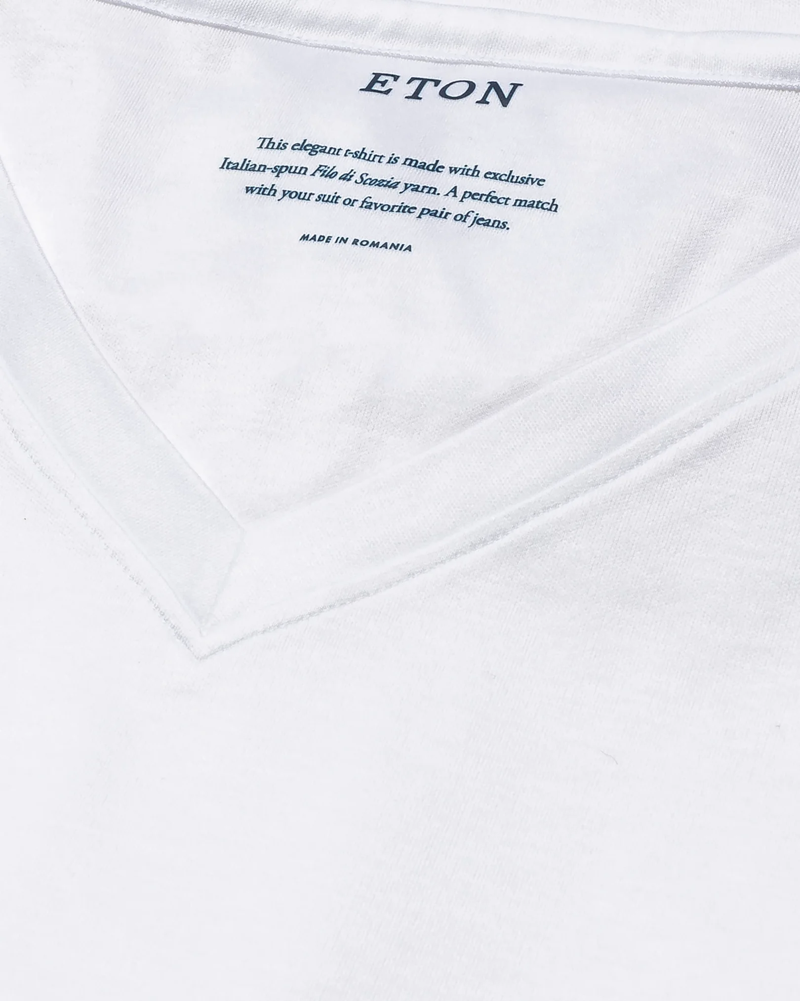 Eton - white jersey neckrib