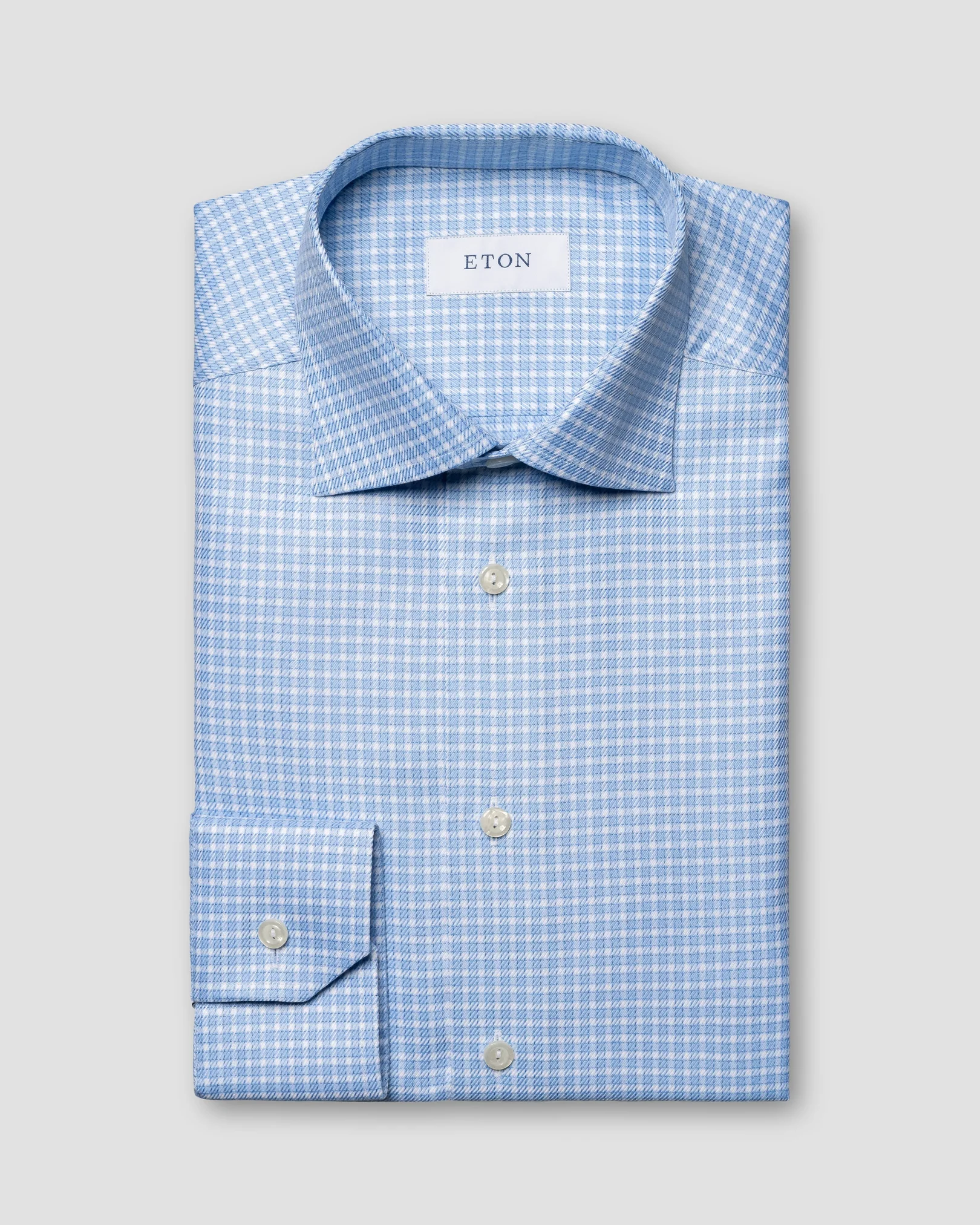 Eton - checked twill shirt