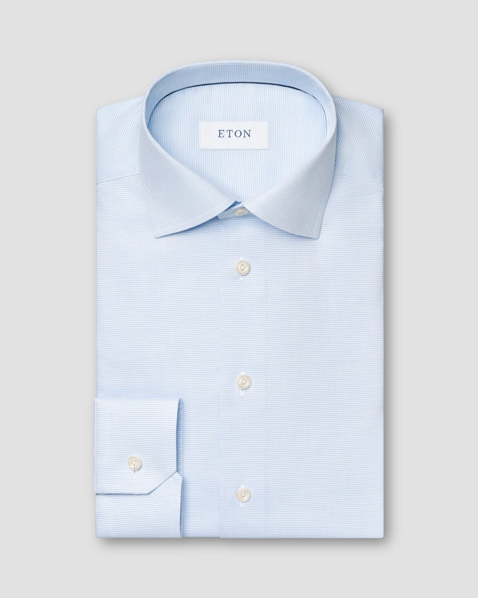 Eton - light blue solid twill shirt