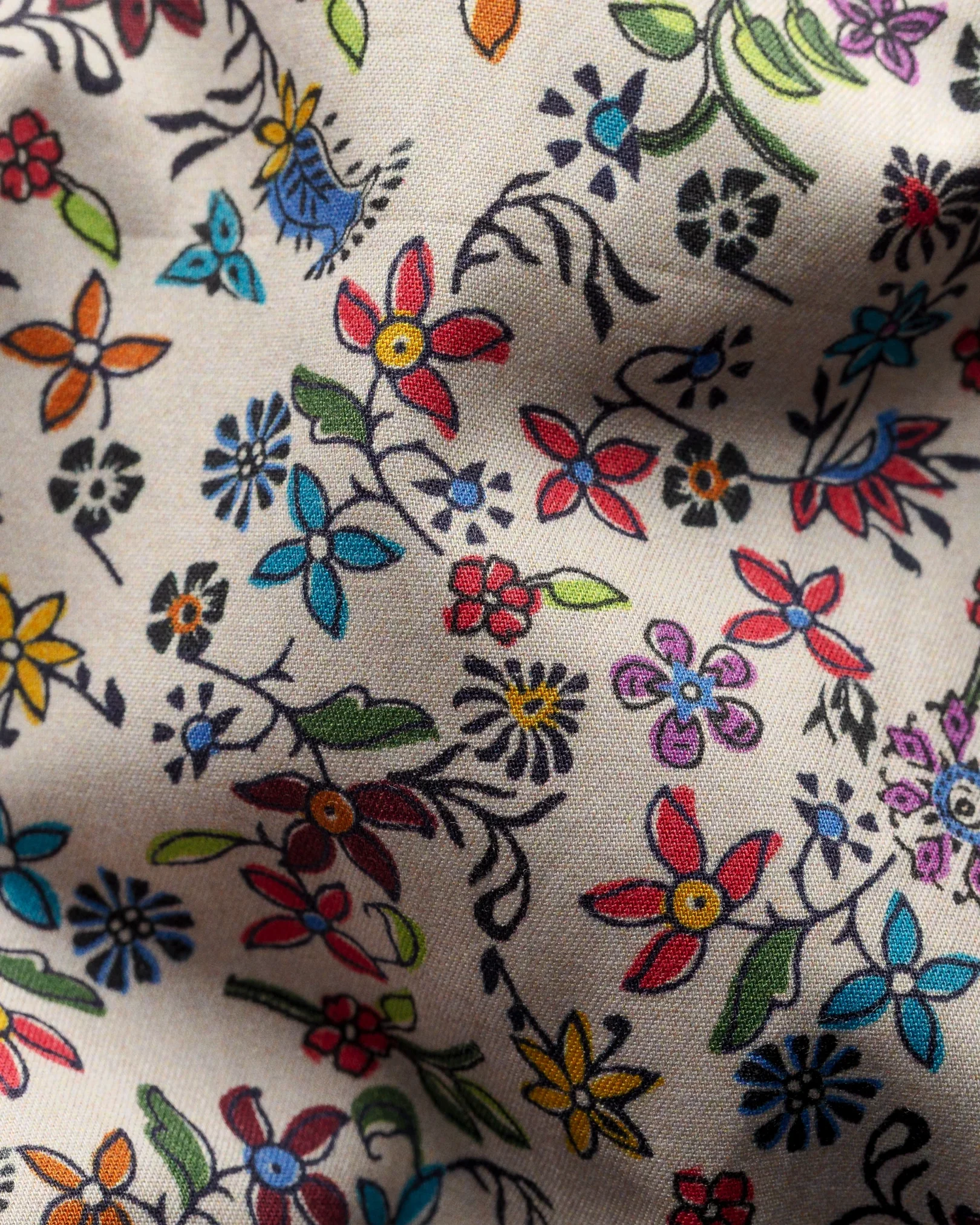 Eton - beige valley of flowers shirt