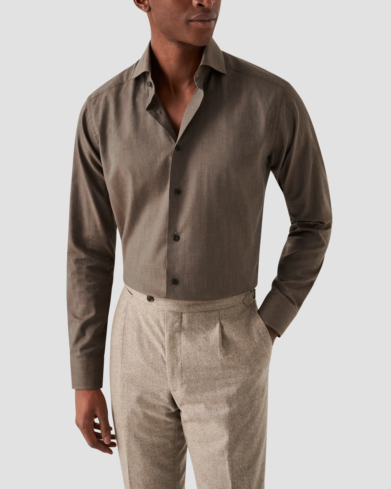 Eton - dark brown flanell
