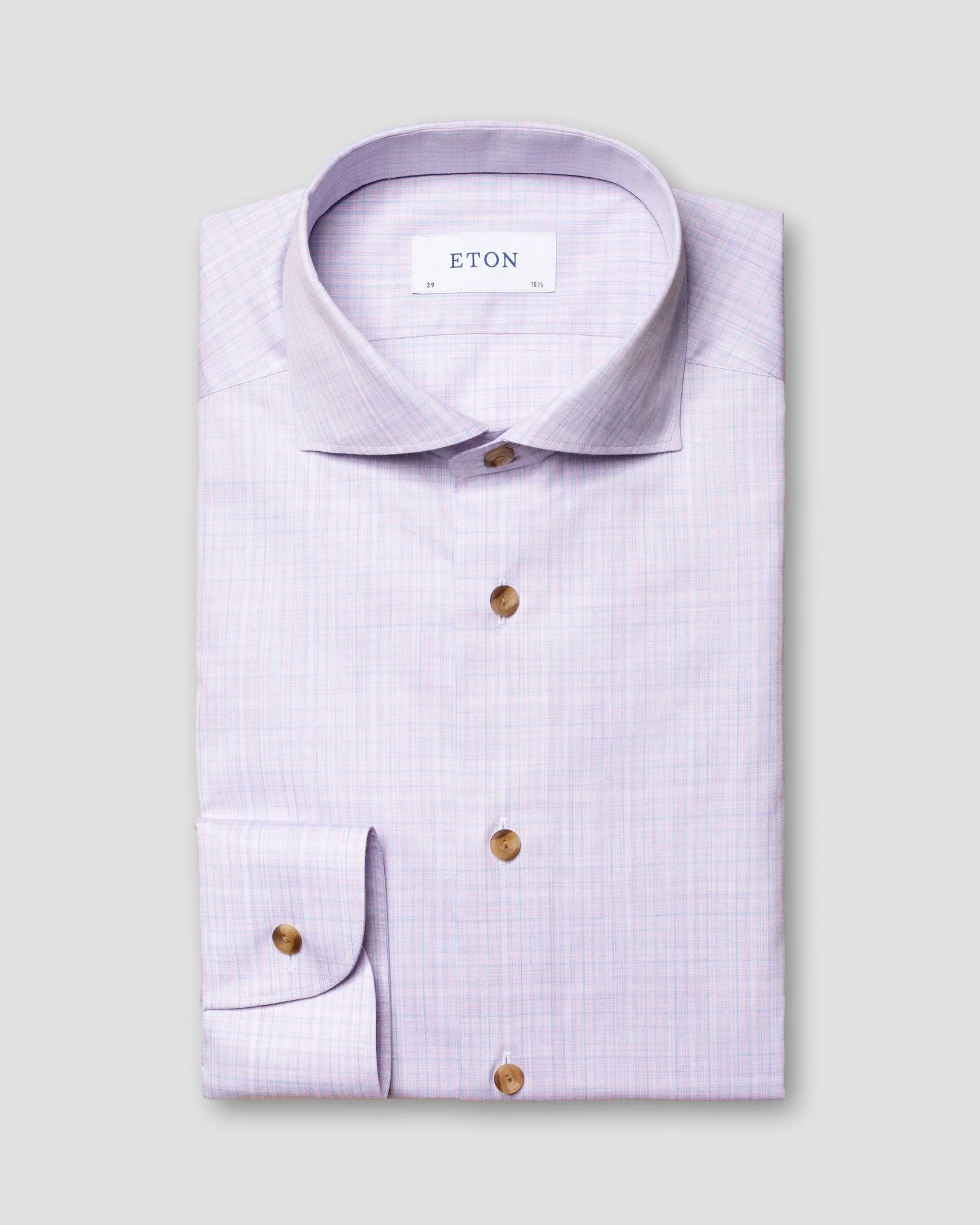 Eton - red plaid fine twill shirt