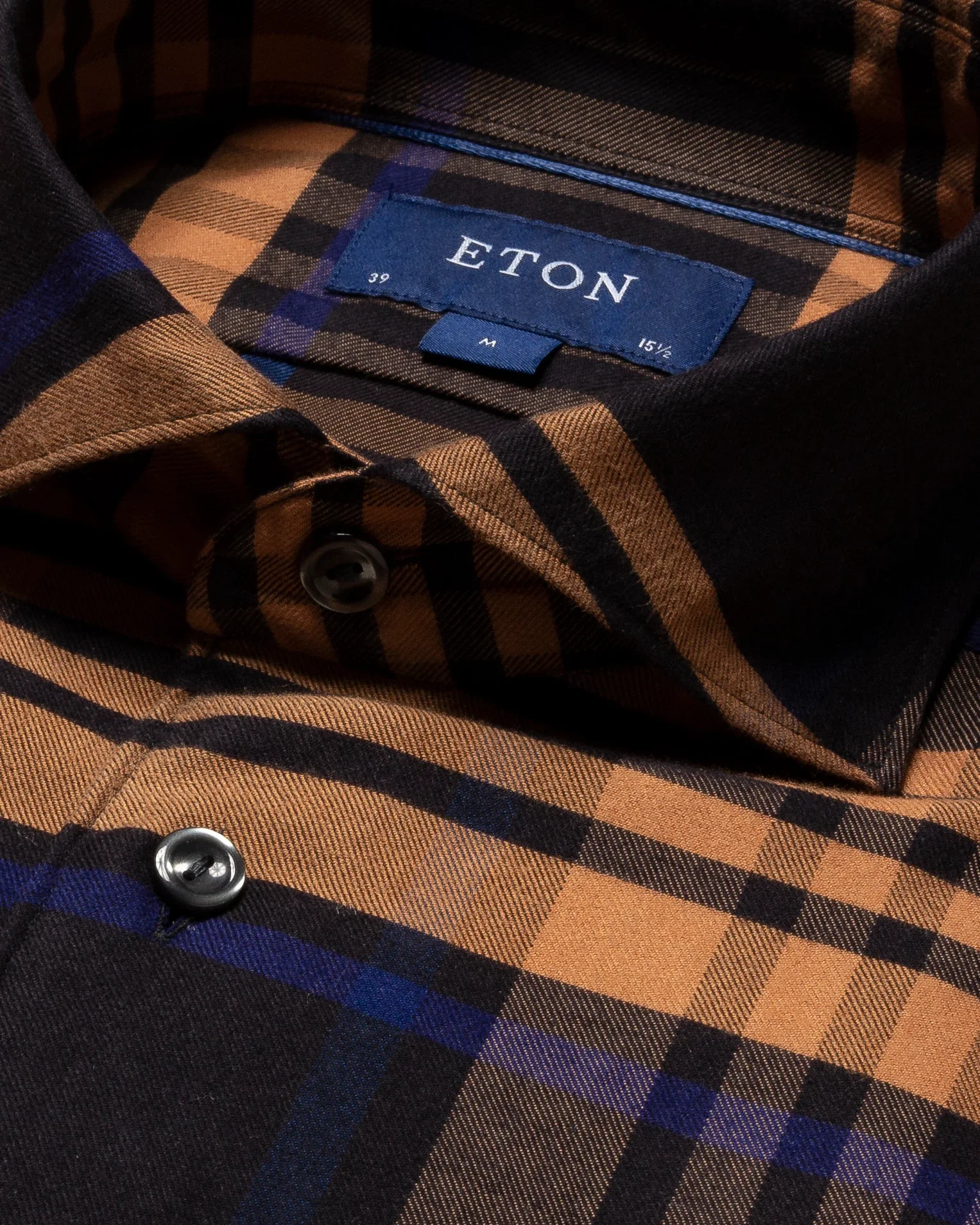 Eton - bold plaid cotton tencel tm flannel shirt
