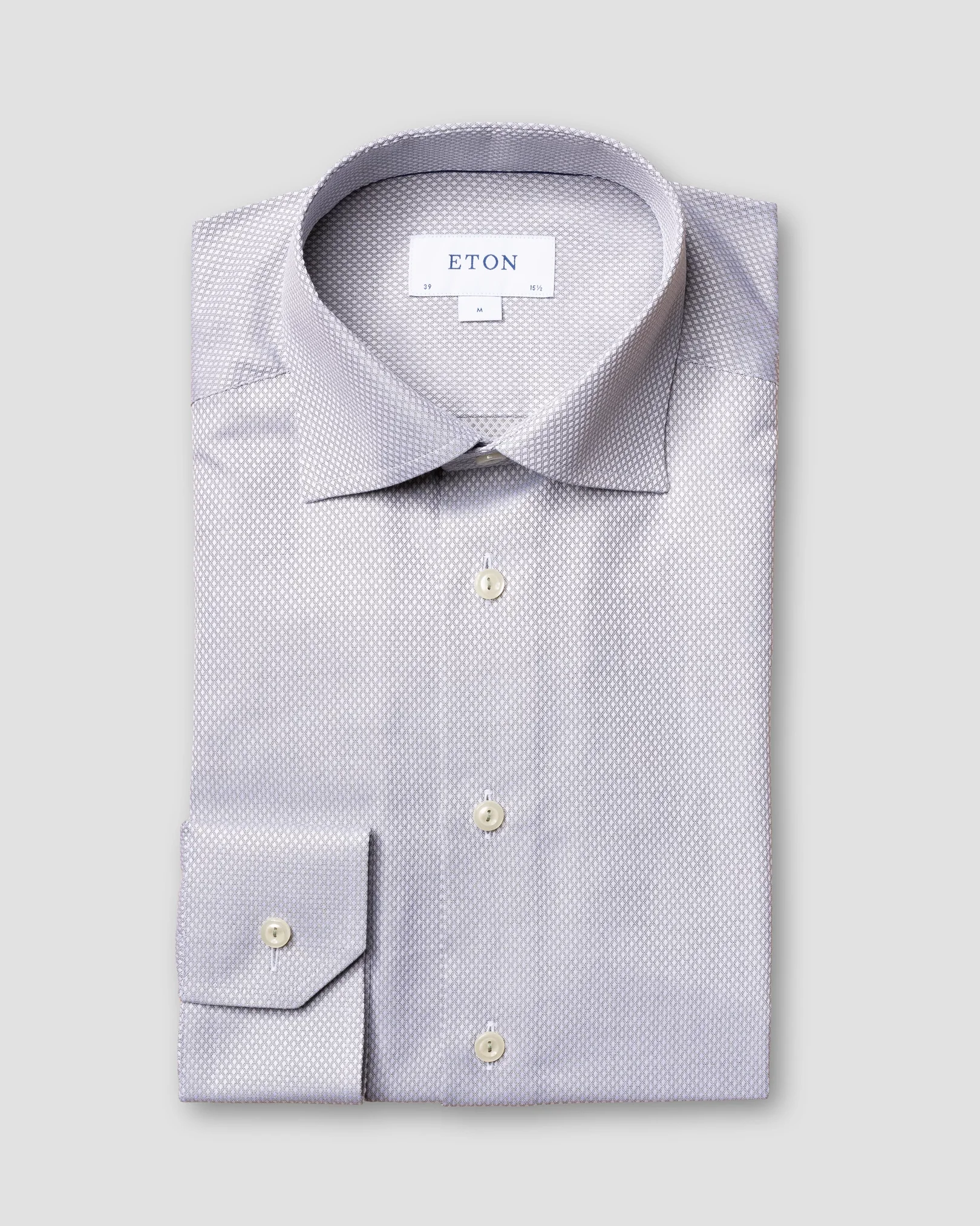Eton - dusty green diamond dobby shirt