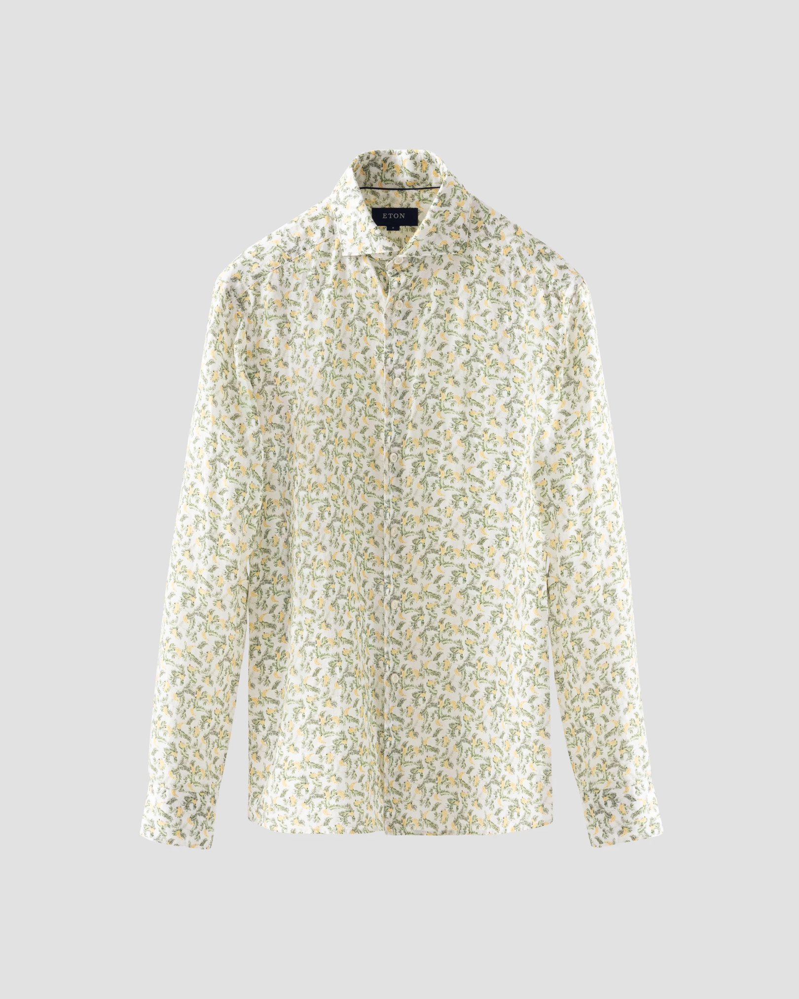 Eton - Green Banana Print Linen Shirt