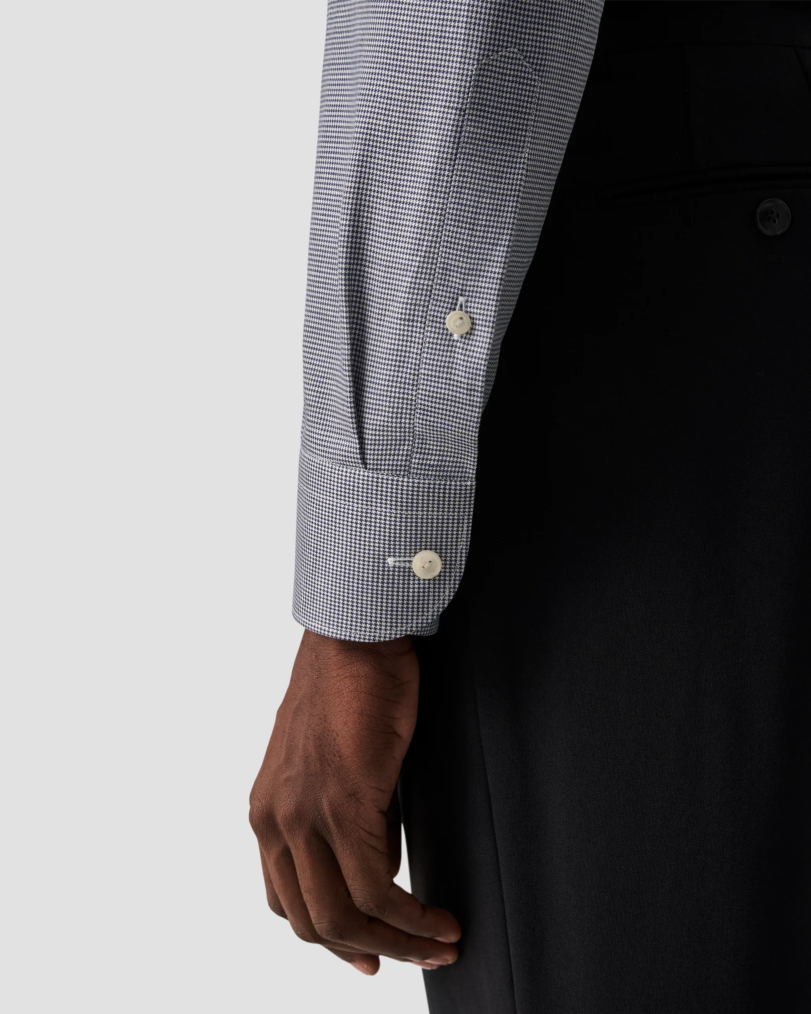 Eton - houndstooth cotton linen shirt