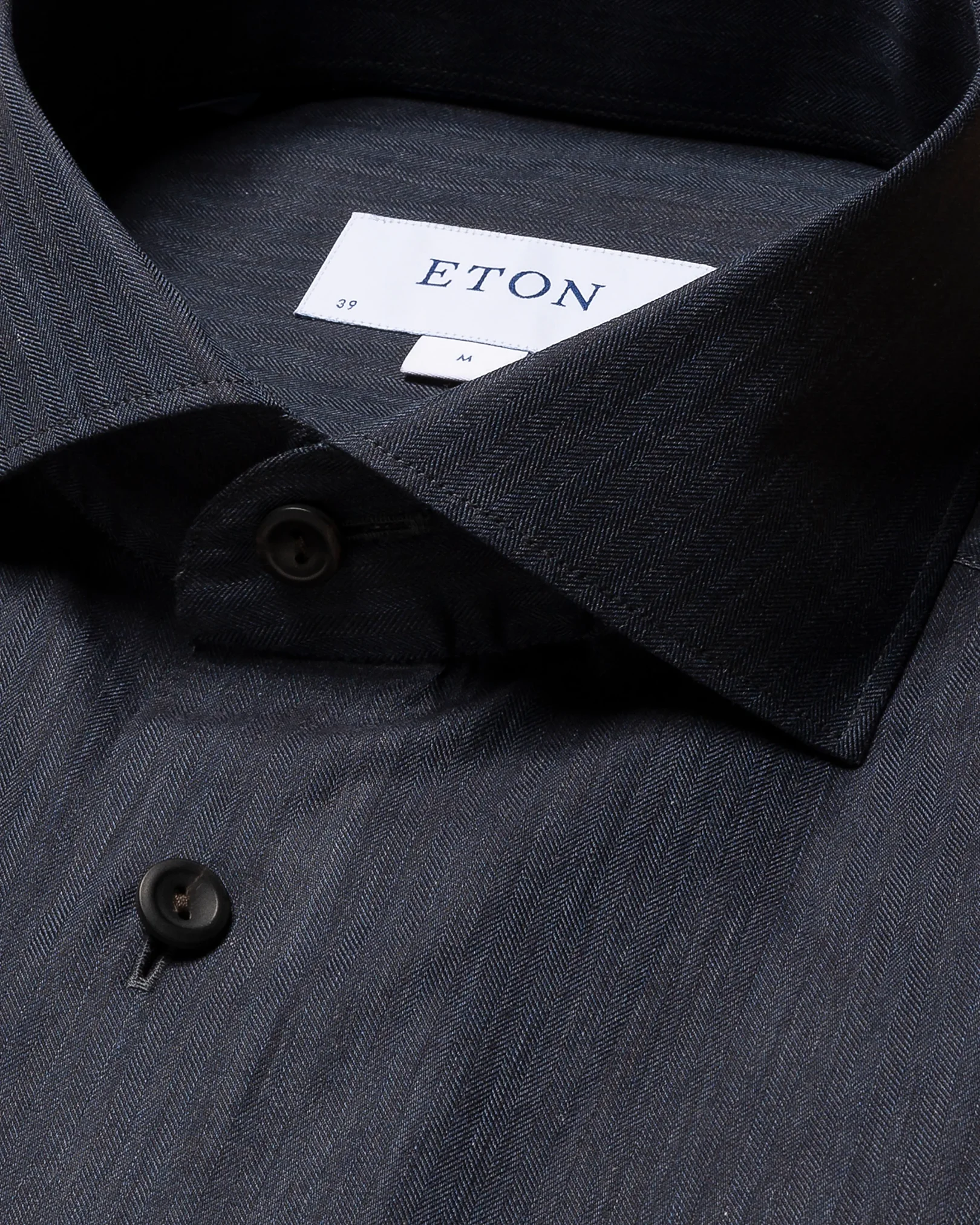 Eton - navy blue flannel wide spread