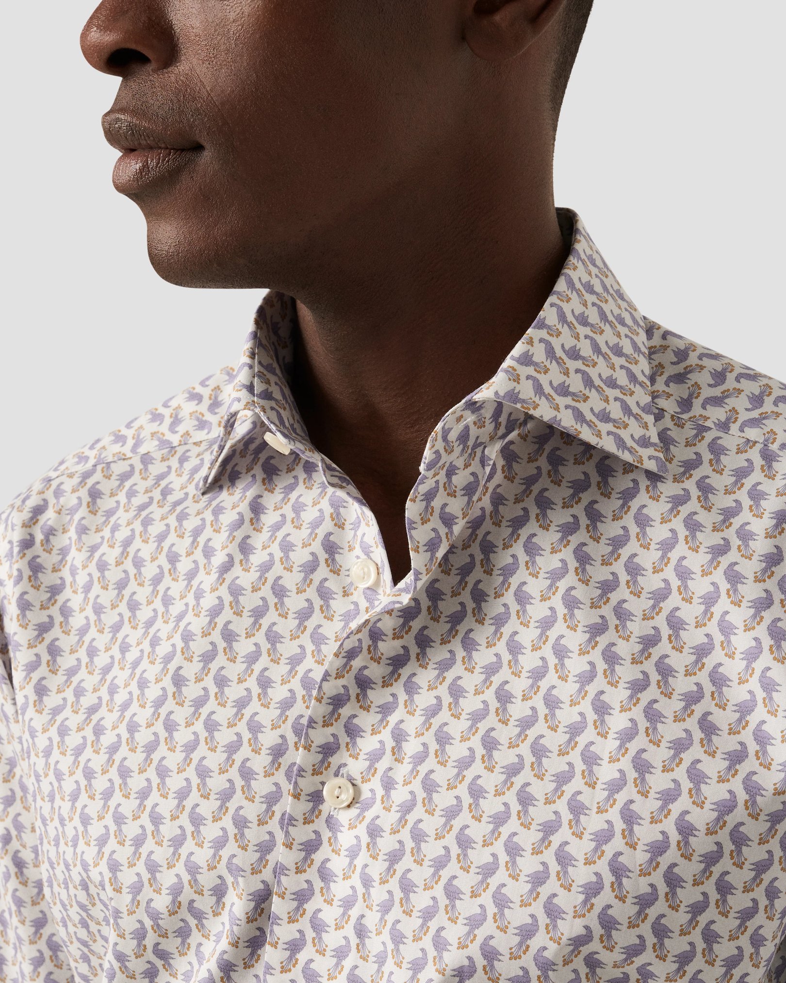 Eton - peacock poplin shirt