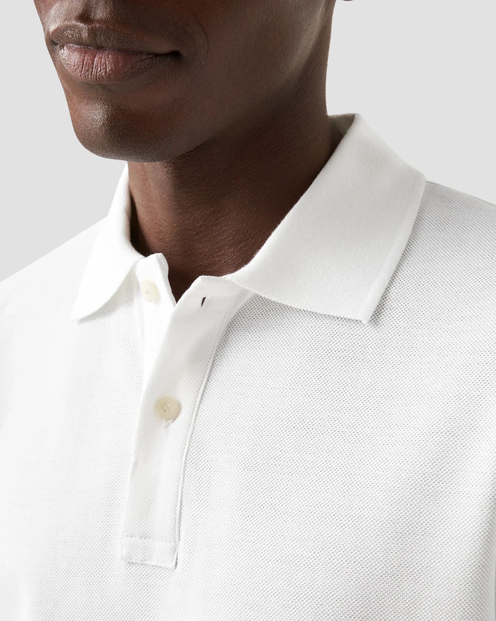 Eton - white knitted collar knitted cuff regular fit