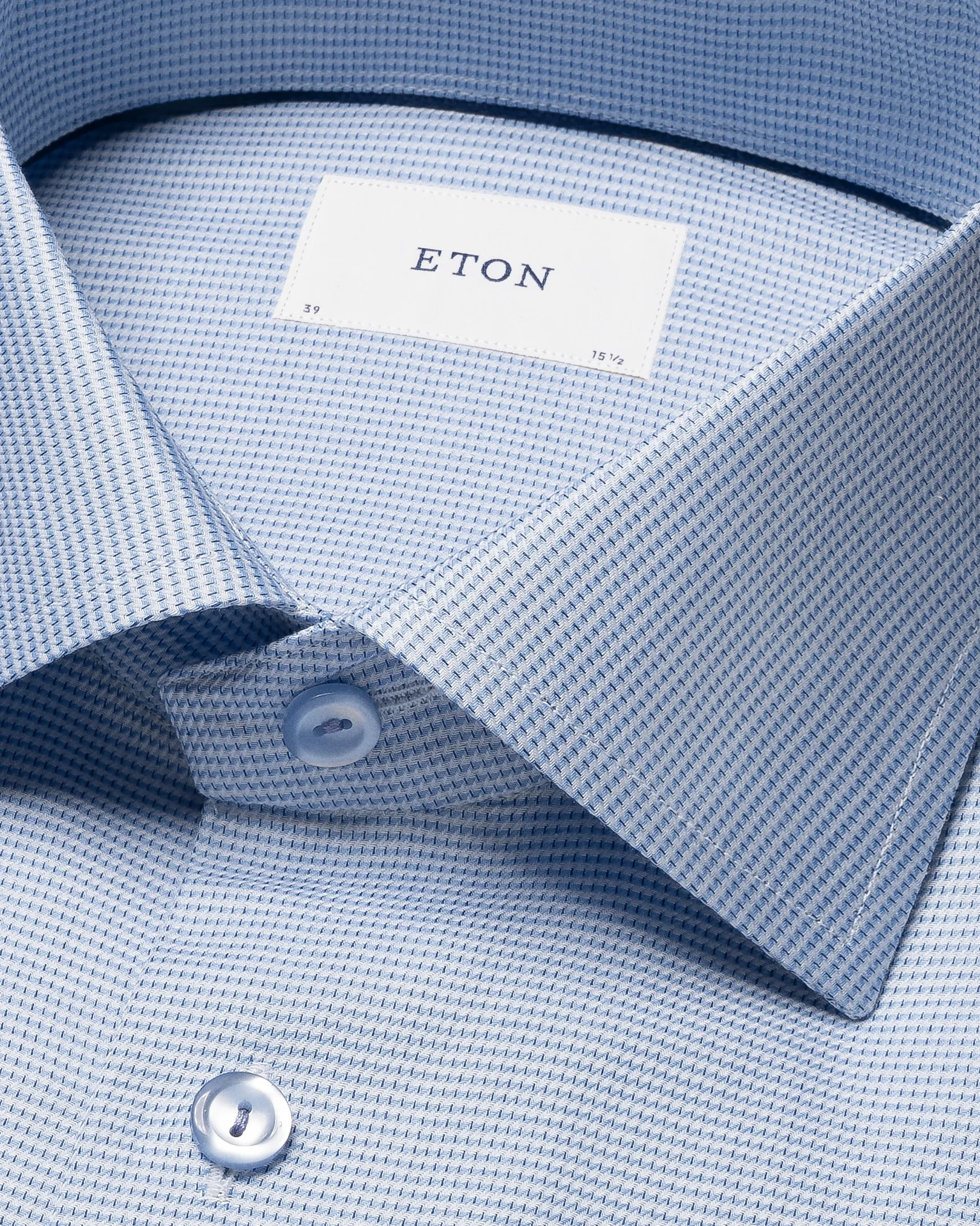 Eton - light blue semi solid dobbyshirt