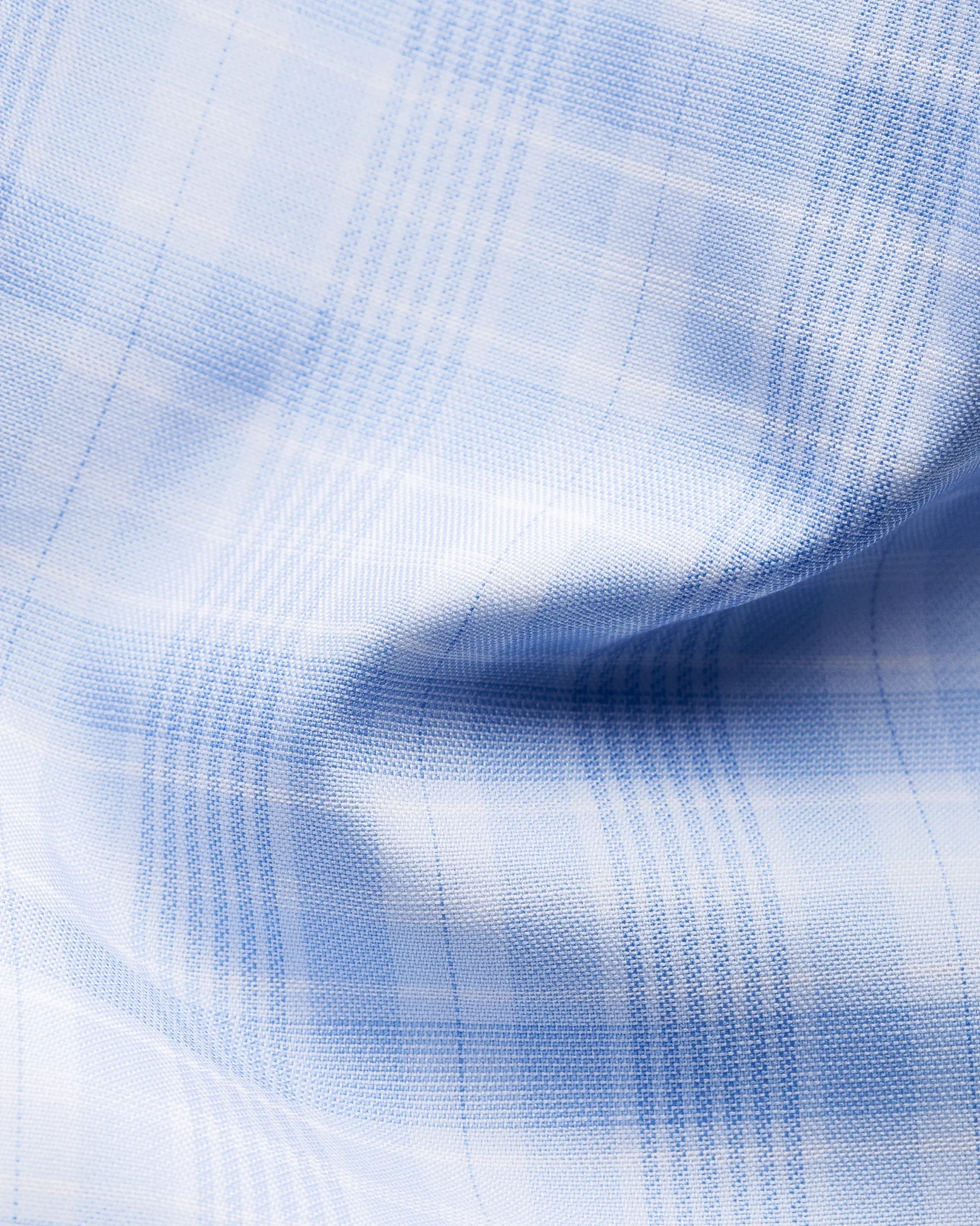 Eton - light blue checked signature twill