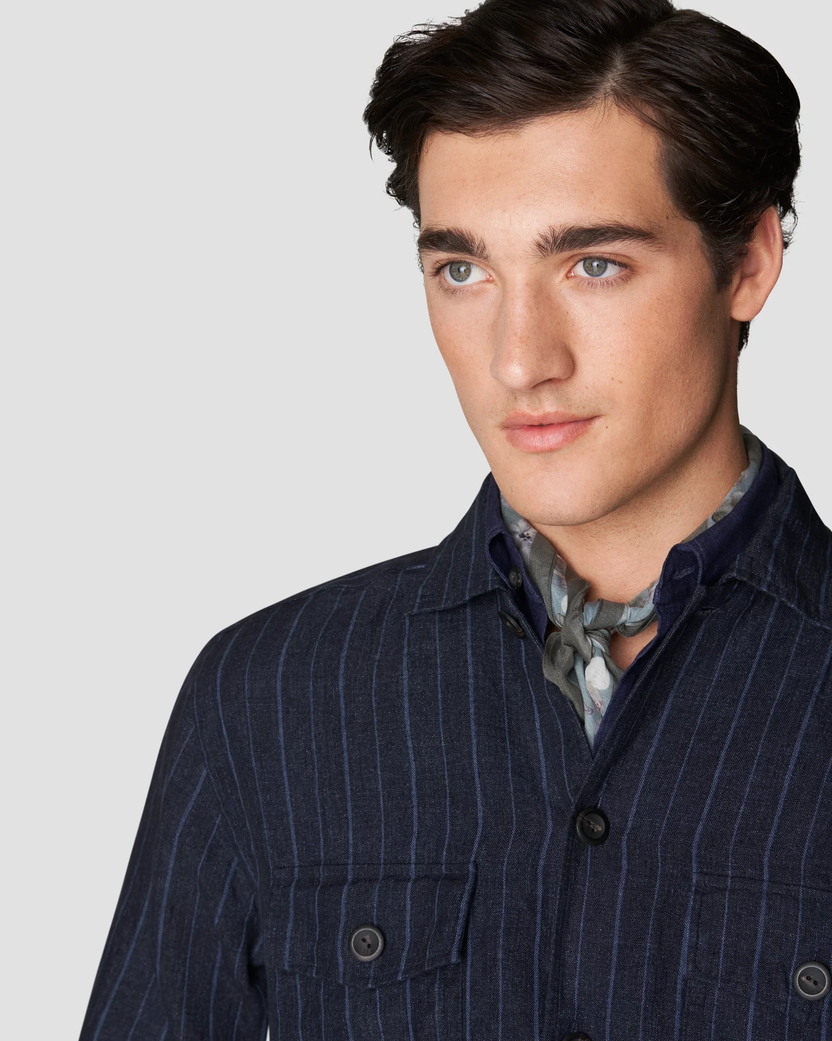 Eton - navy linen overshirt