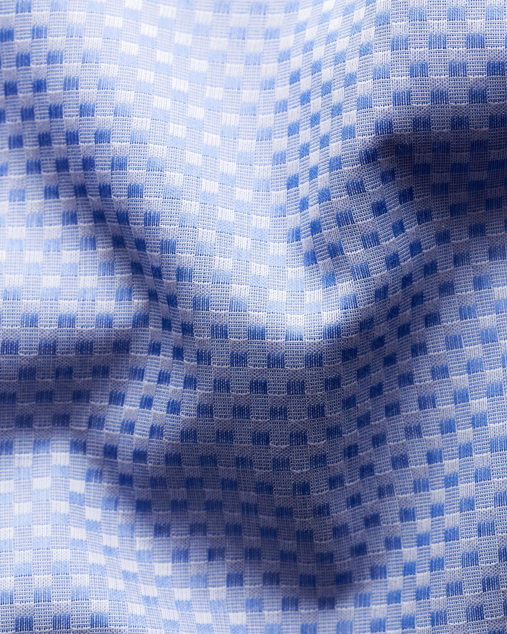 Eton - light blue checked dobby shirt