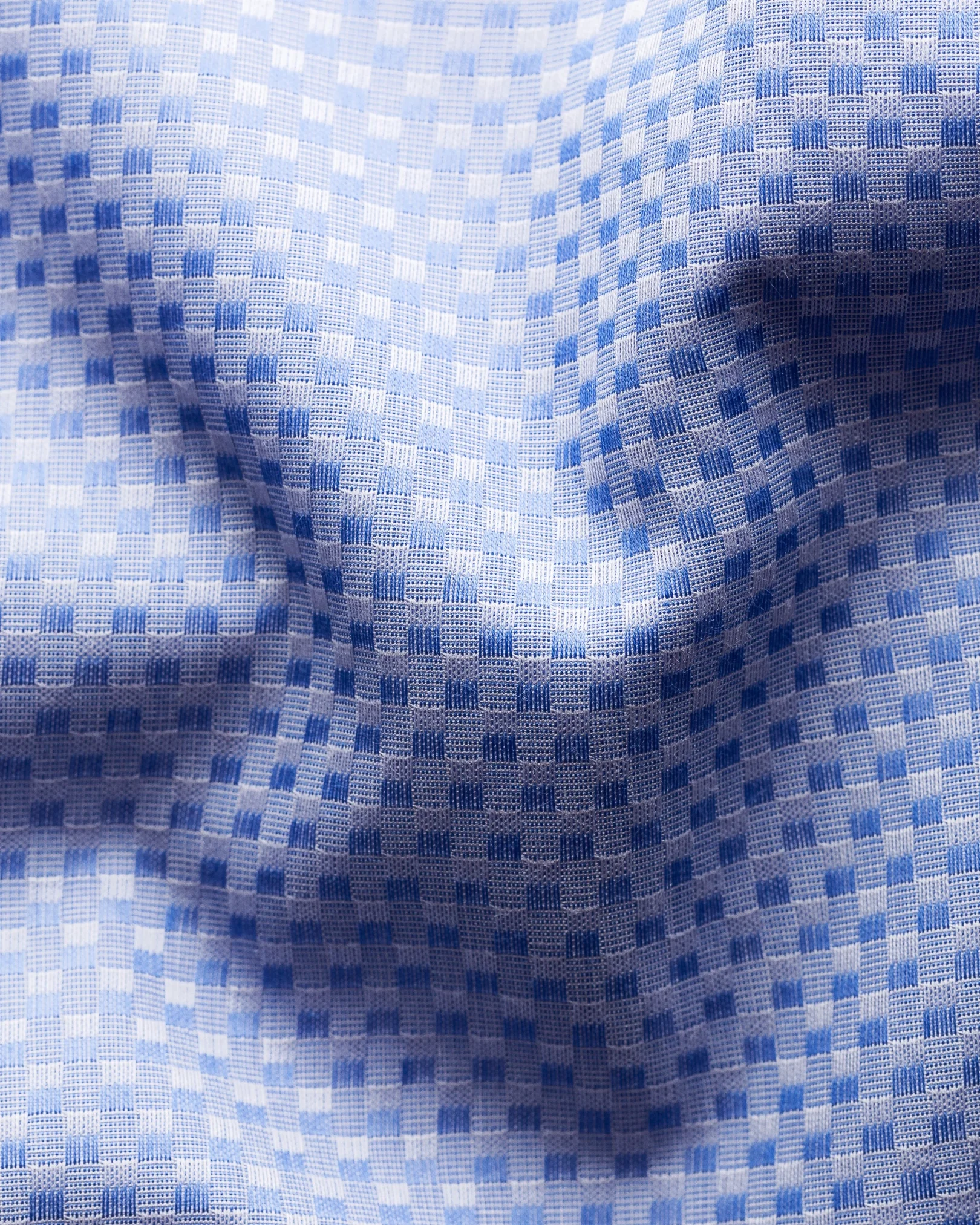 Eton - light blue checked dobby shirt