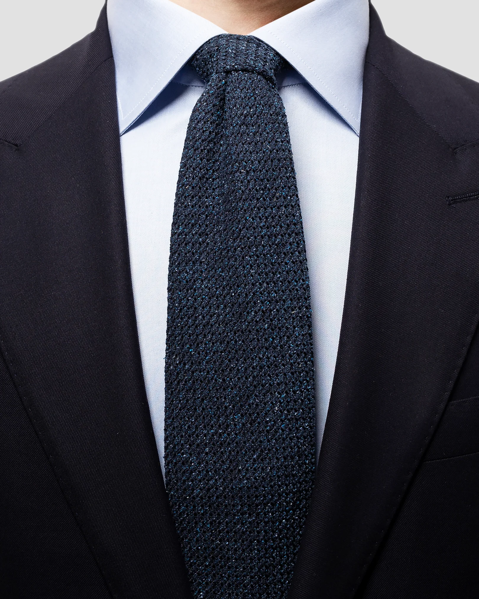 Eton - ocean blue grenadine tie