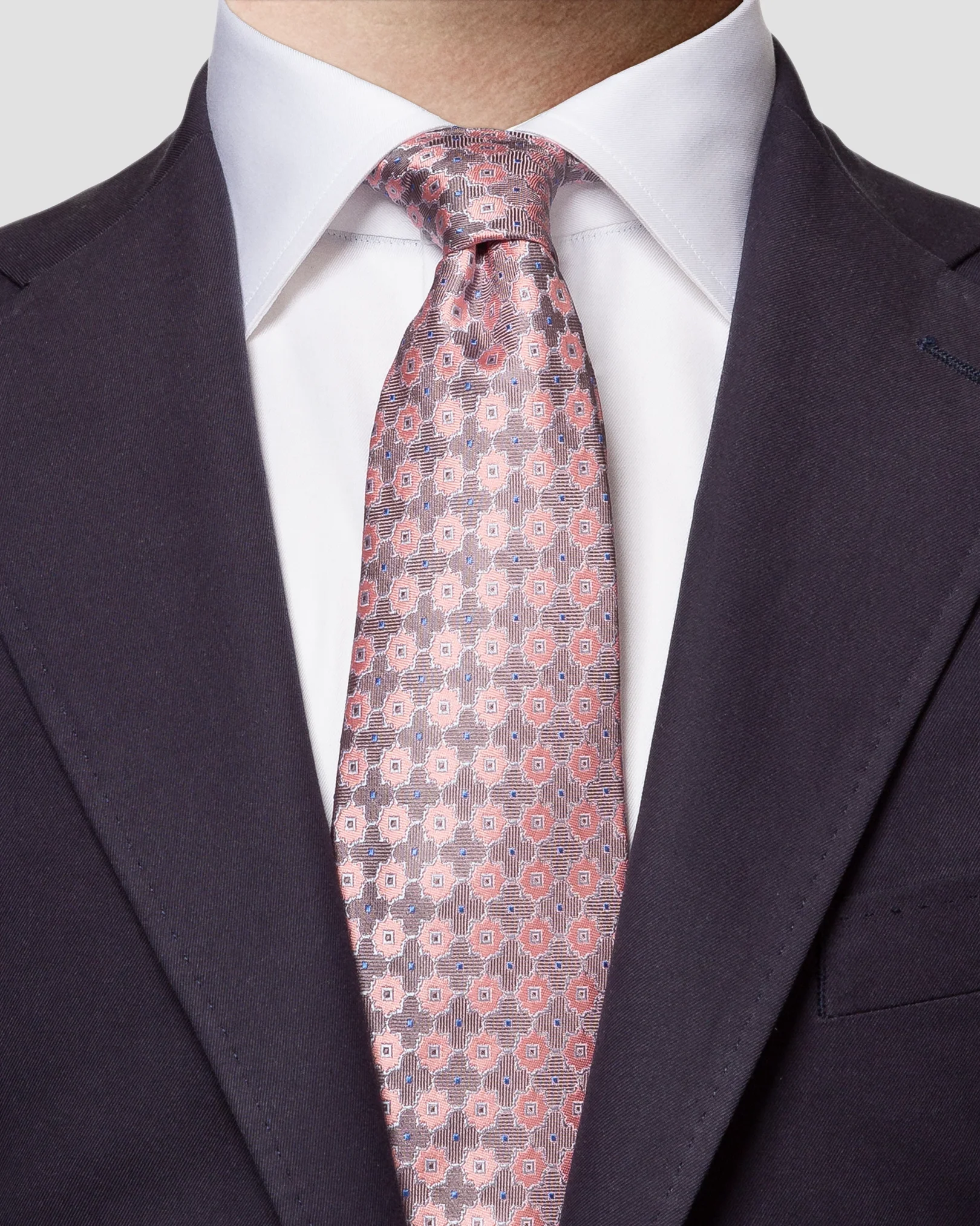 Eton - red geometric silk tie ss