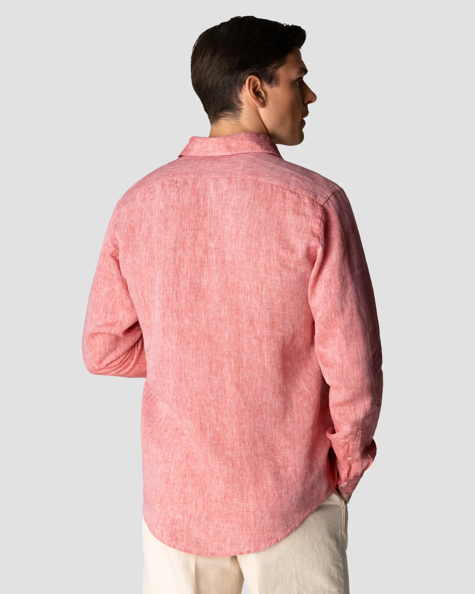 Eton - red linen shirts wide spread