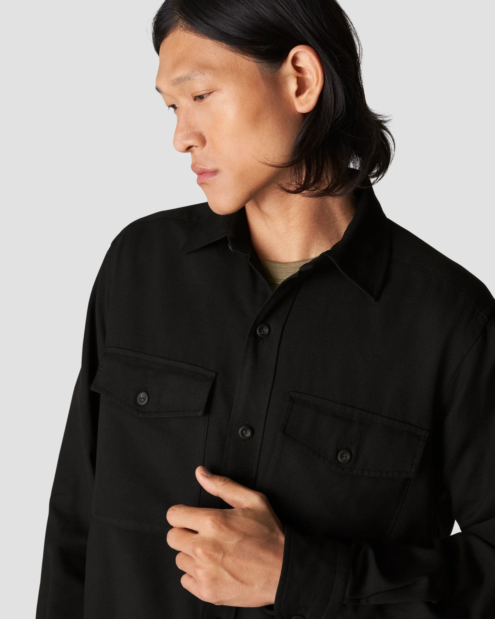 Eton - black heavy dobby