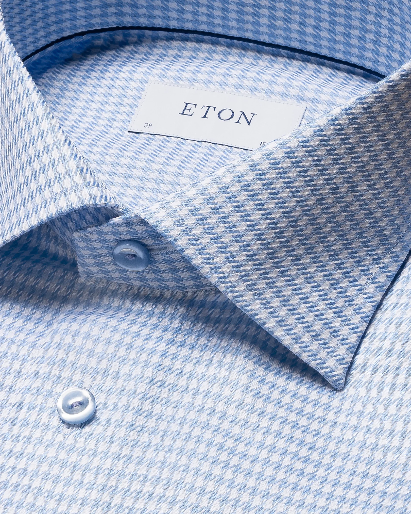 Eton - checked houndstooth signature twill
