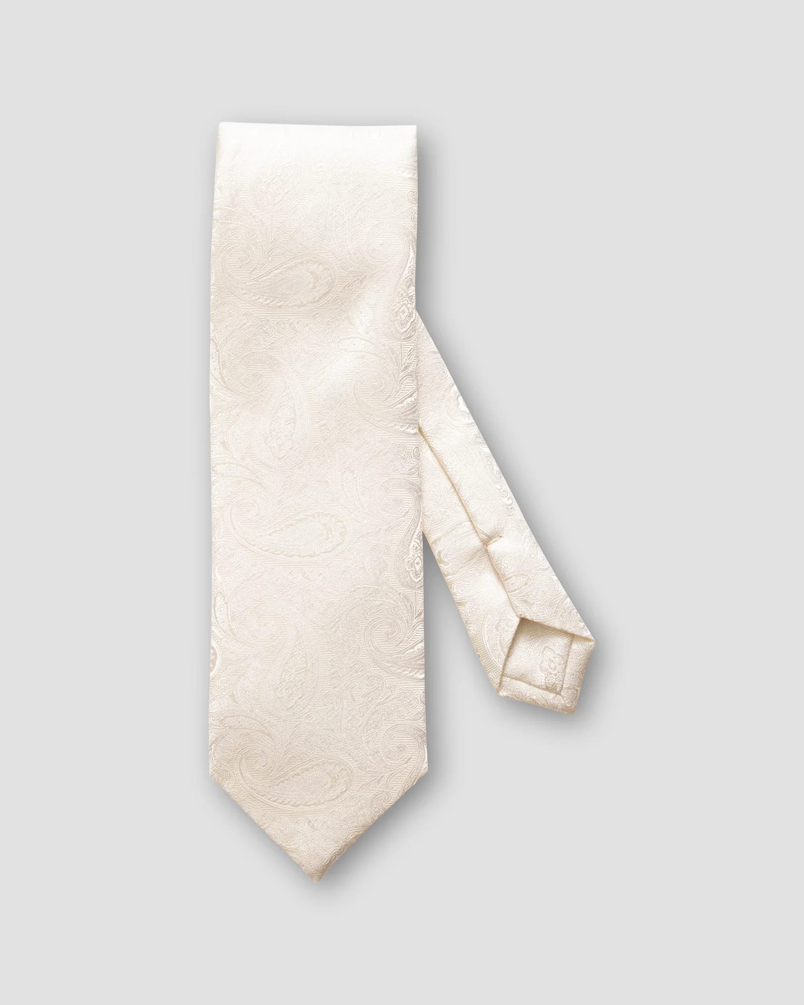 Eton - off white lustrous paisley tie