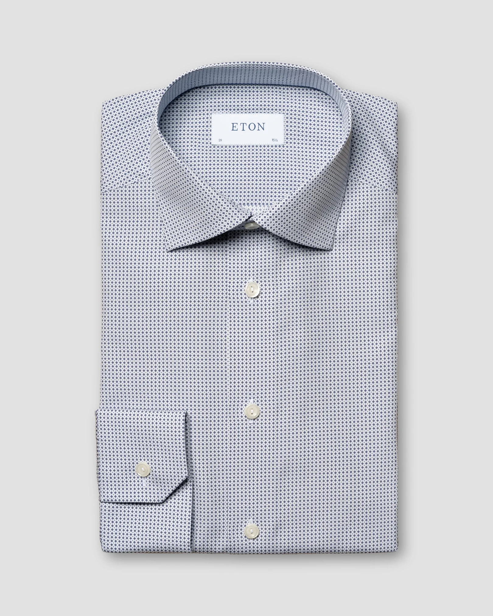 Eton - mid blue poplin shirt