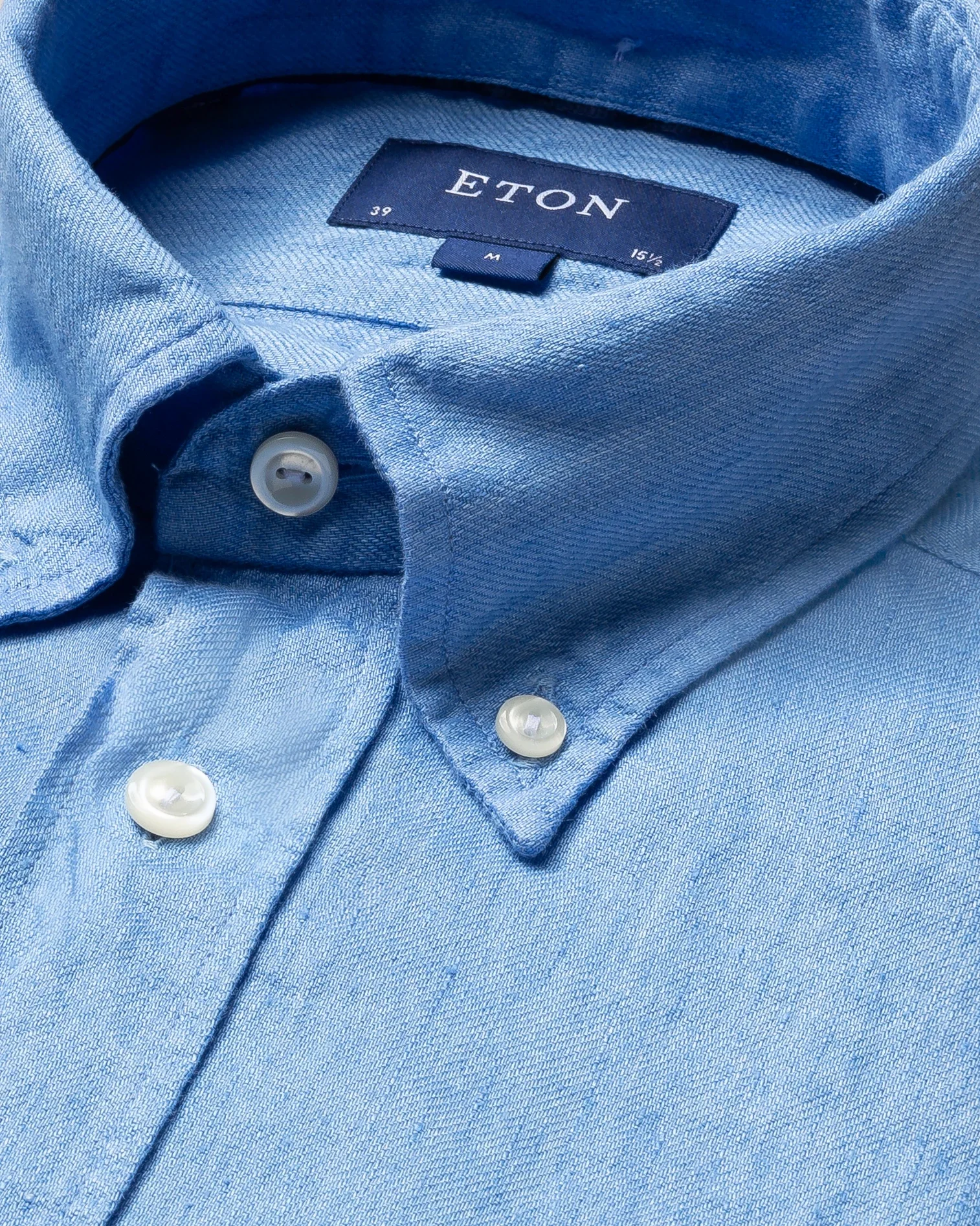 Eton - blue luxe linen shirt
