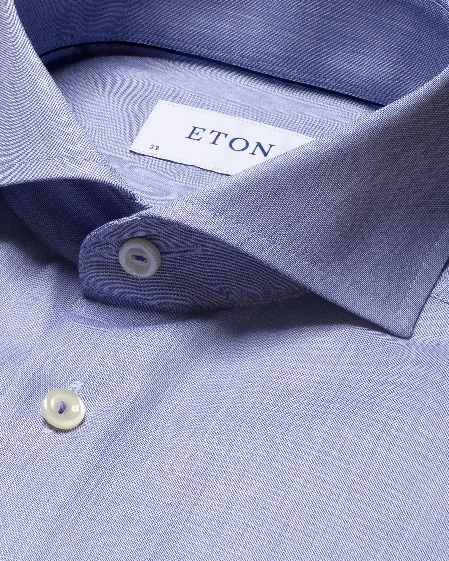 Eton - blue signature twill shirt extreme cut away collar