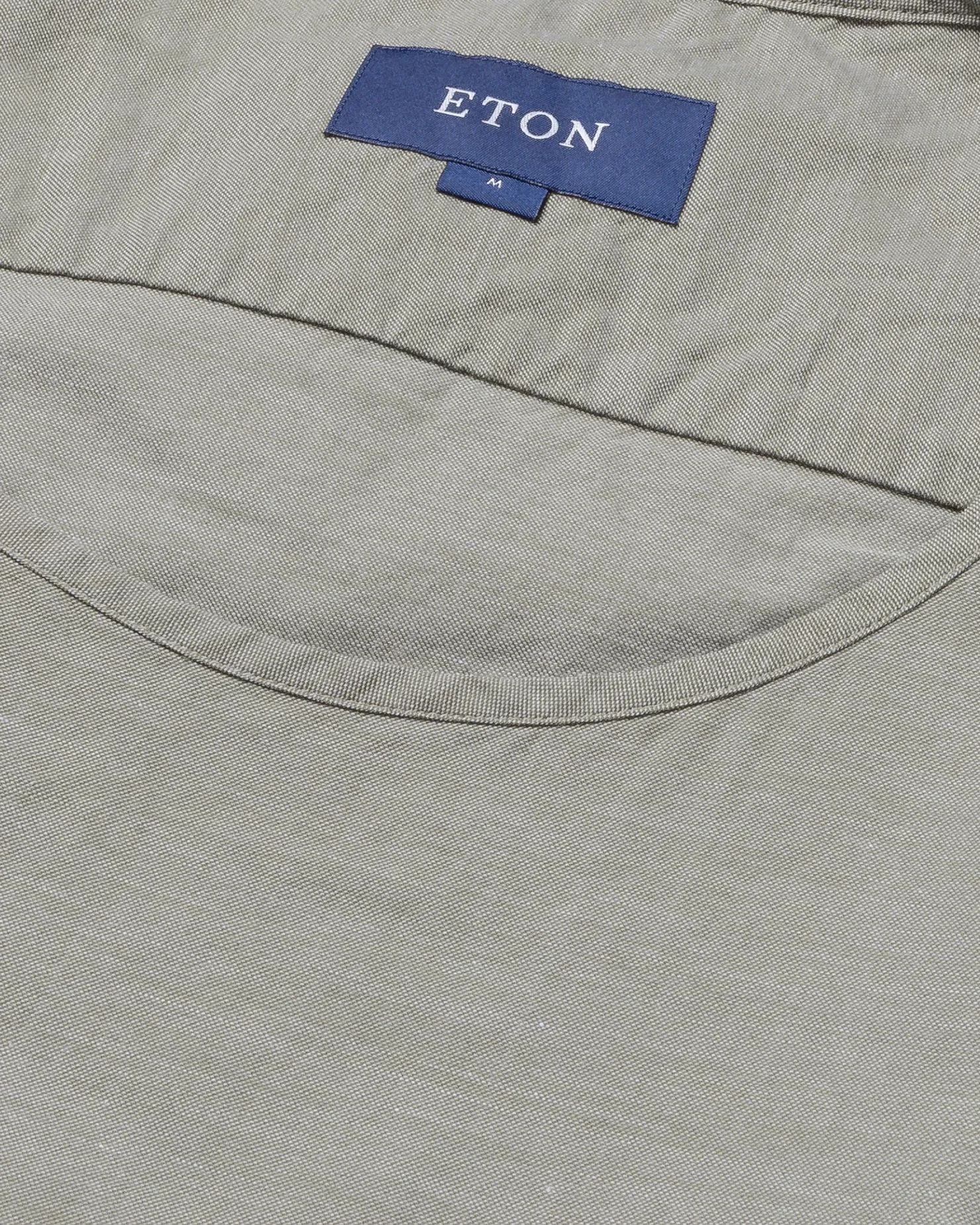 Eton - green t shirt in woven twill