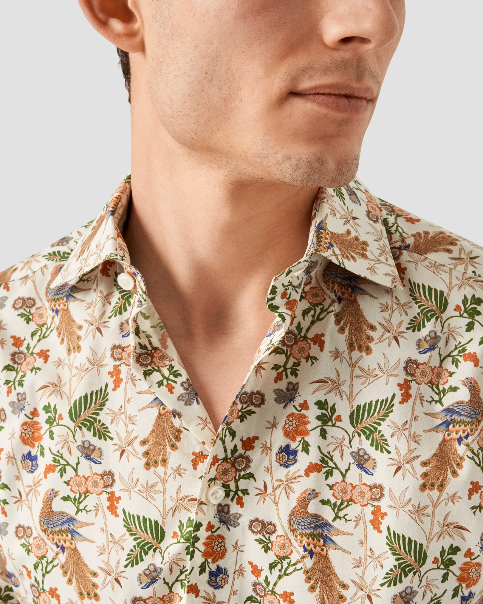 Eton - floral fine twill shirt