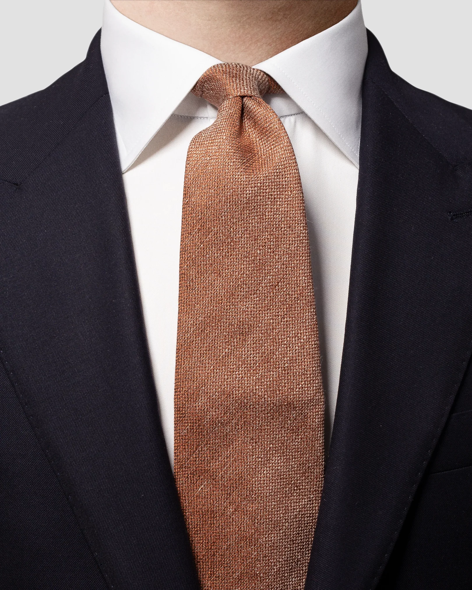 Eton - orange silk linen tie