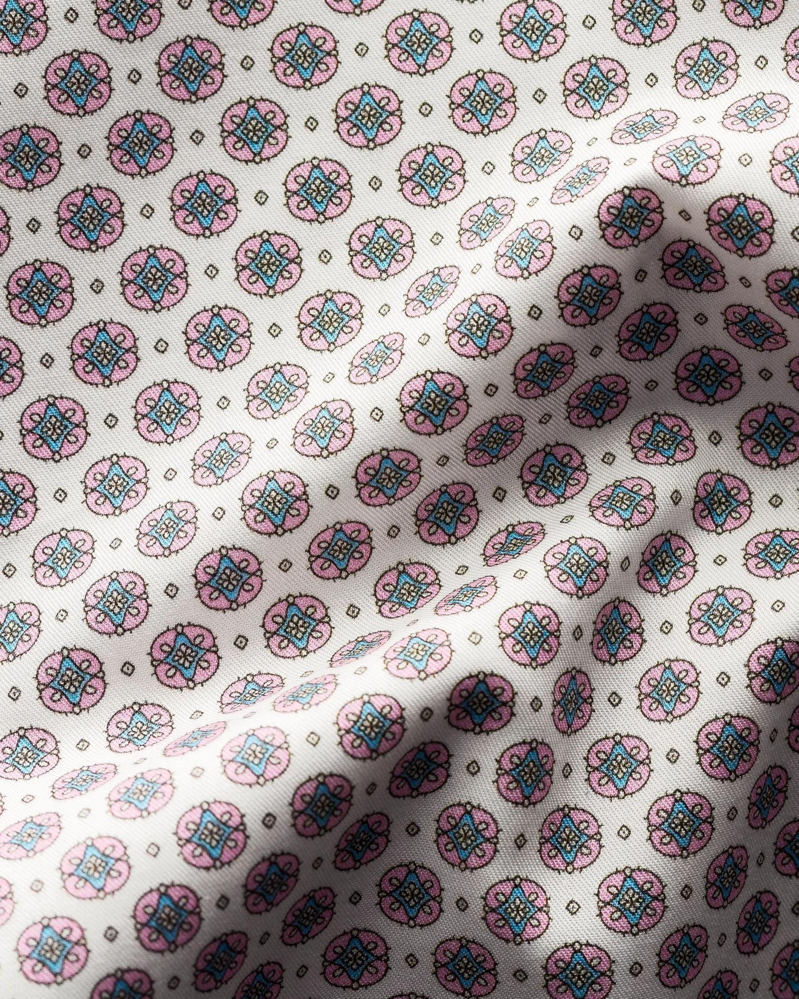Eton - pink medallion print fine twill shirt