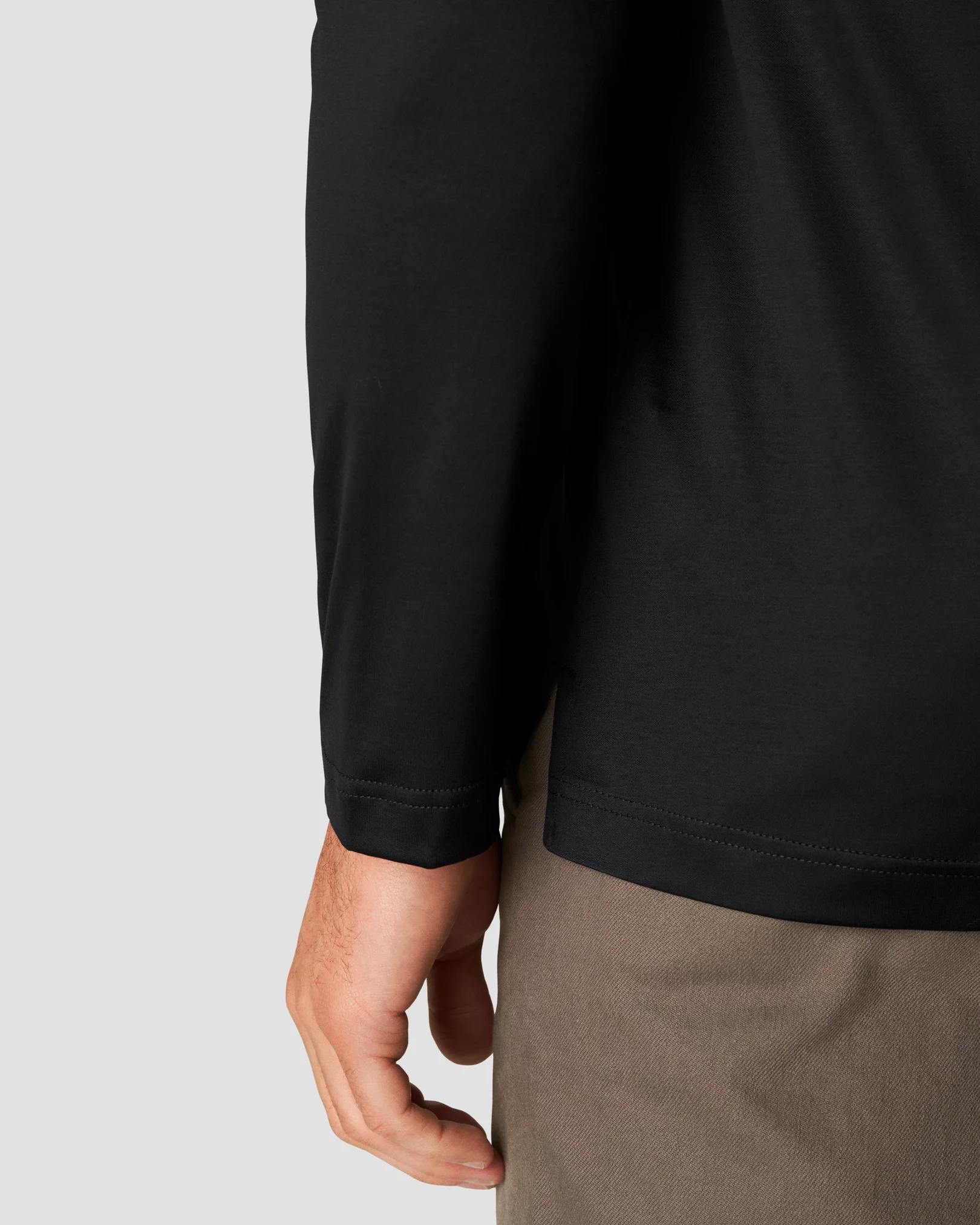 Eton - black jersey knittedcollar