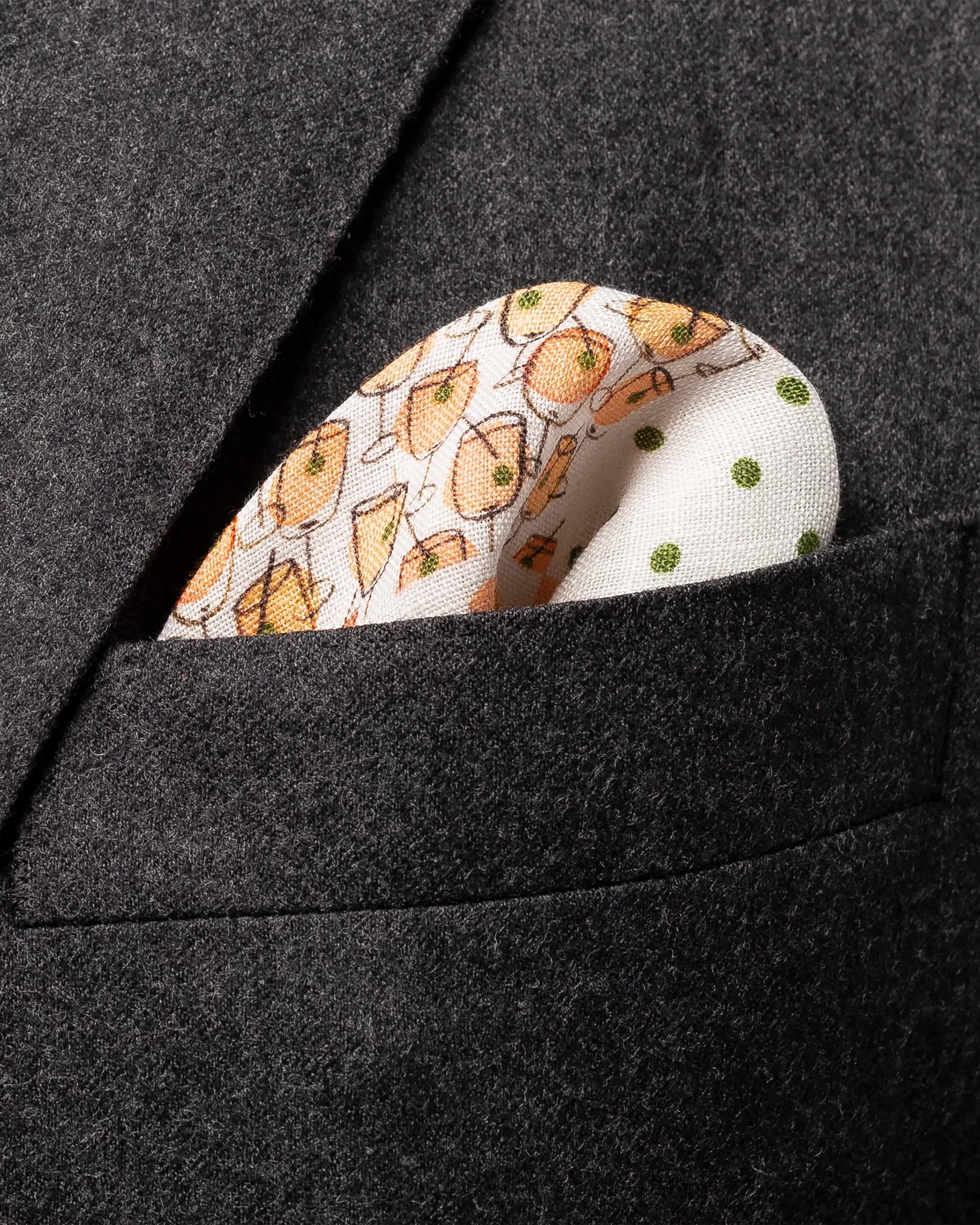 Eton - yellow four prints linen pocket square