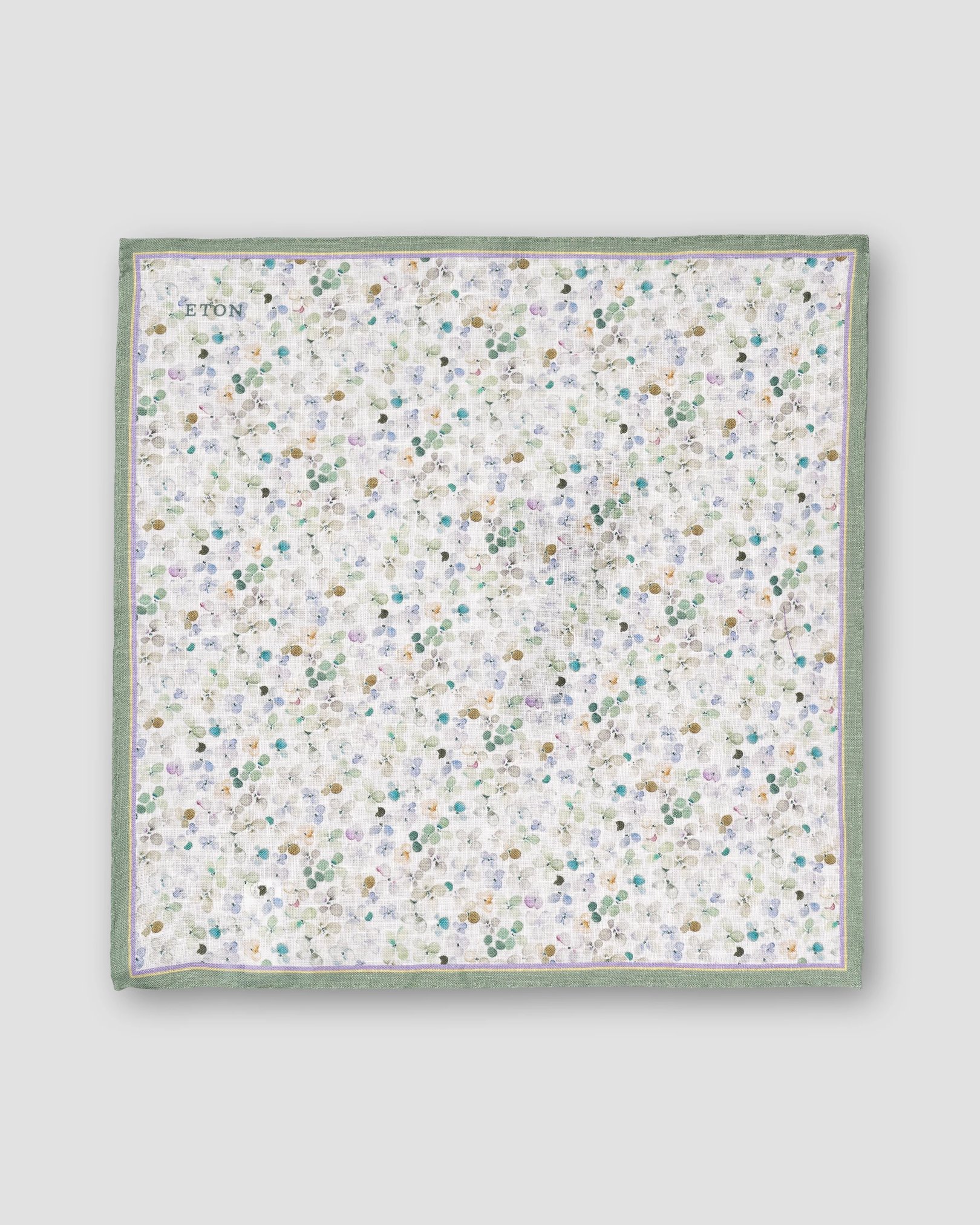 Eton - light green floral linen pocket square