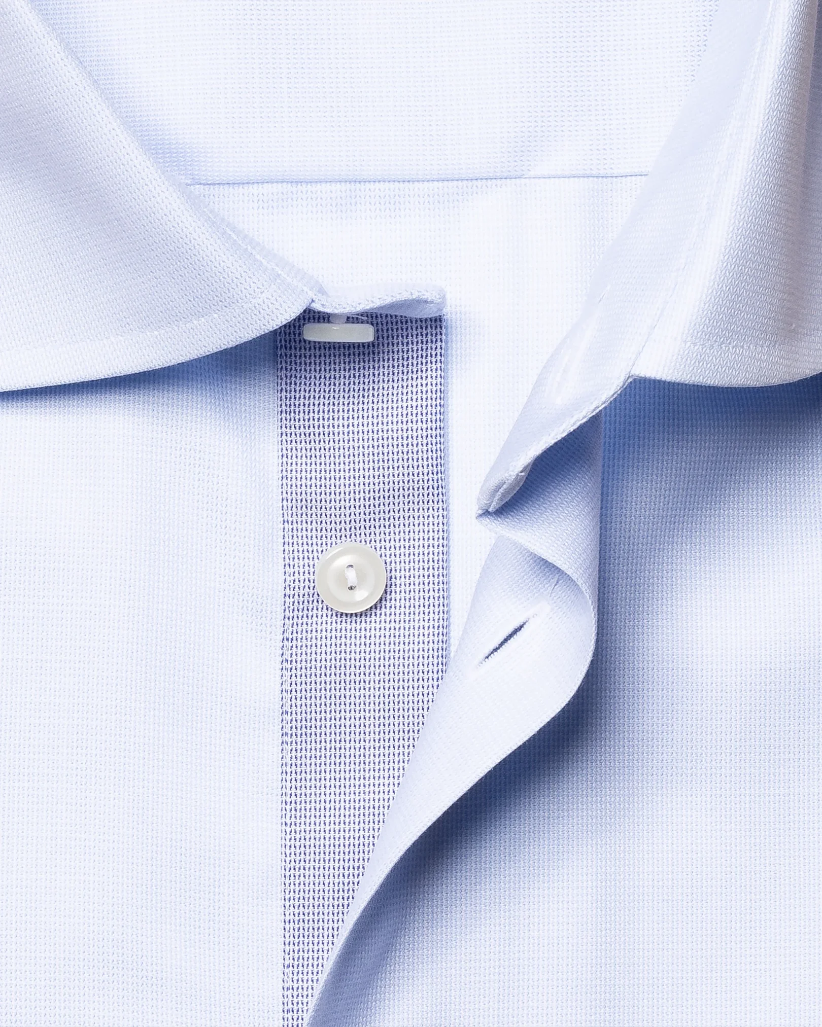 Eton - light blue signature twill semi solid